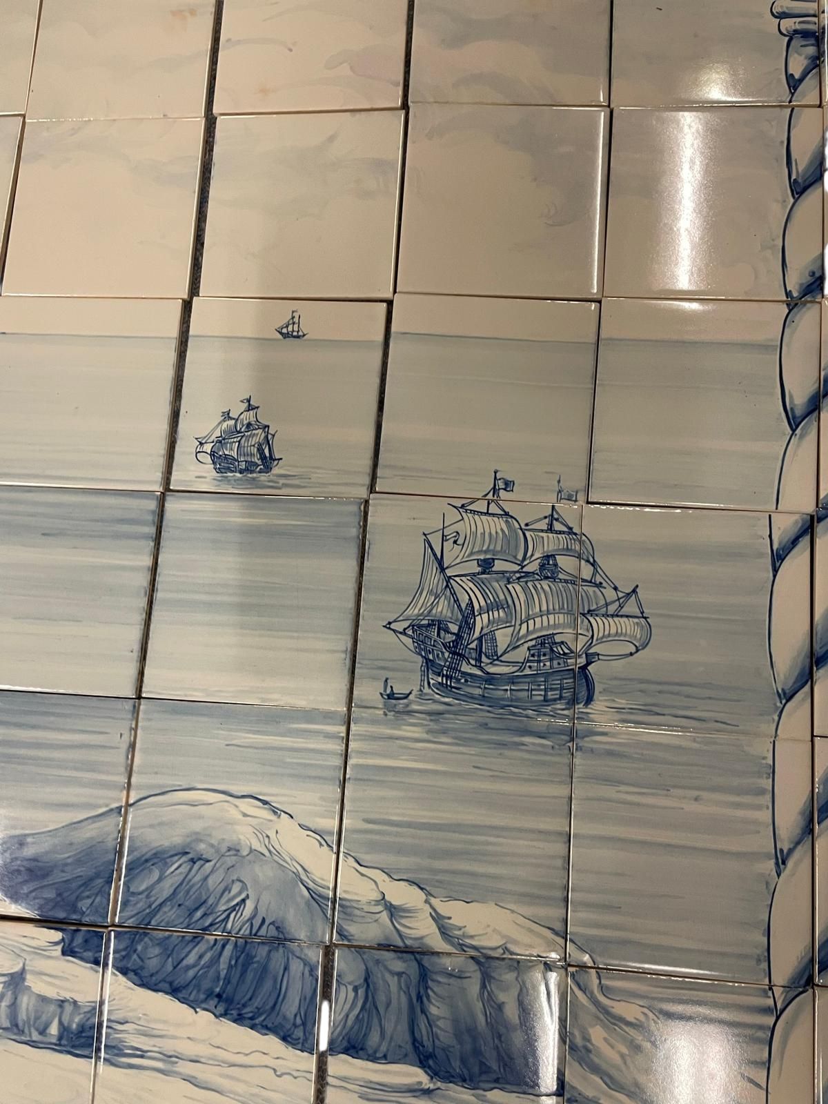 280 Hand Painted Azulejos Tiles / Henry The Navigator By C. Constantia / Jorge Gardoso 1996 / Portugal photo vinterior