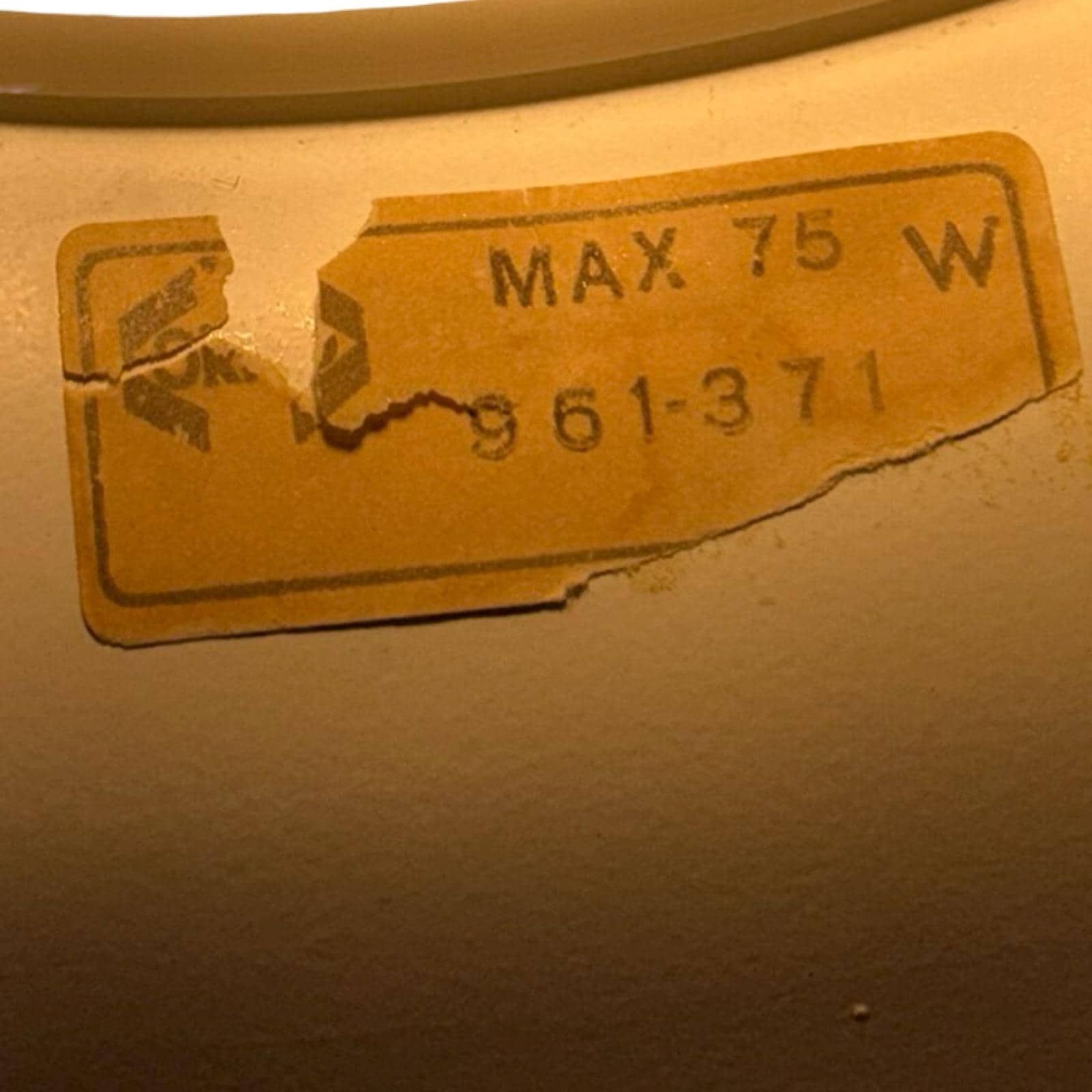 photo furniture Approx. 1970's   Scandinavian   Pedant Lamp / Ceiling Mounted   Gold Colored Metal Brim And Plastic Insert