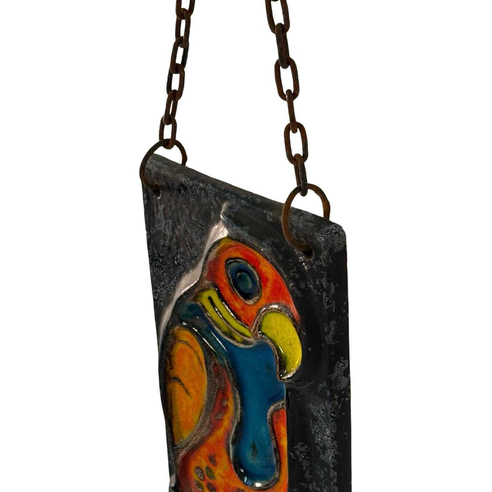 Carstens Tönnieshof / Peter Diere   Ca. 1960's   Wgp (West German Pottery)   Wall Plaque In Vibrant Colors   Parrot photo Art