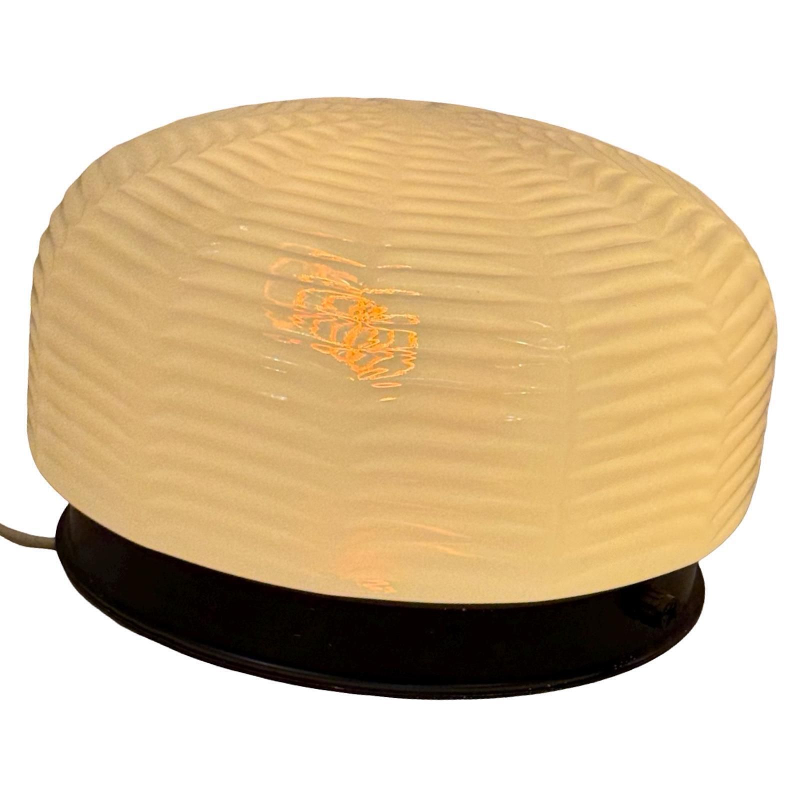 Art Deco (Style)   Ceiling Mounted Lamp With Opaline Glass   Czechoslovakia, Ca. 1970's   Mcm / Vintage photo Lighting