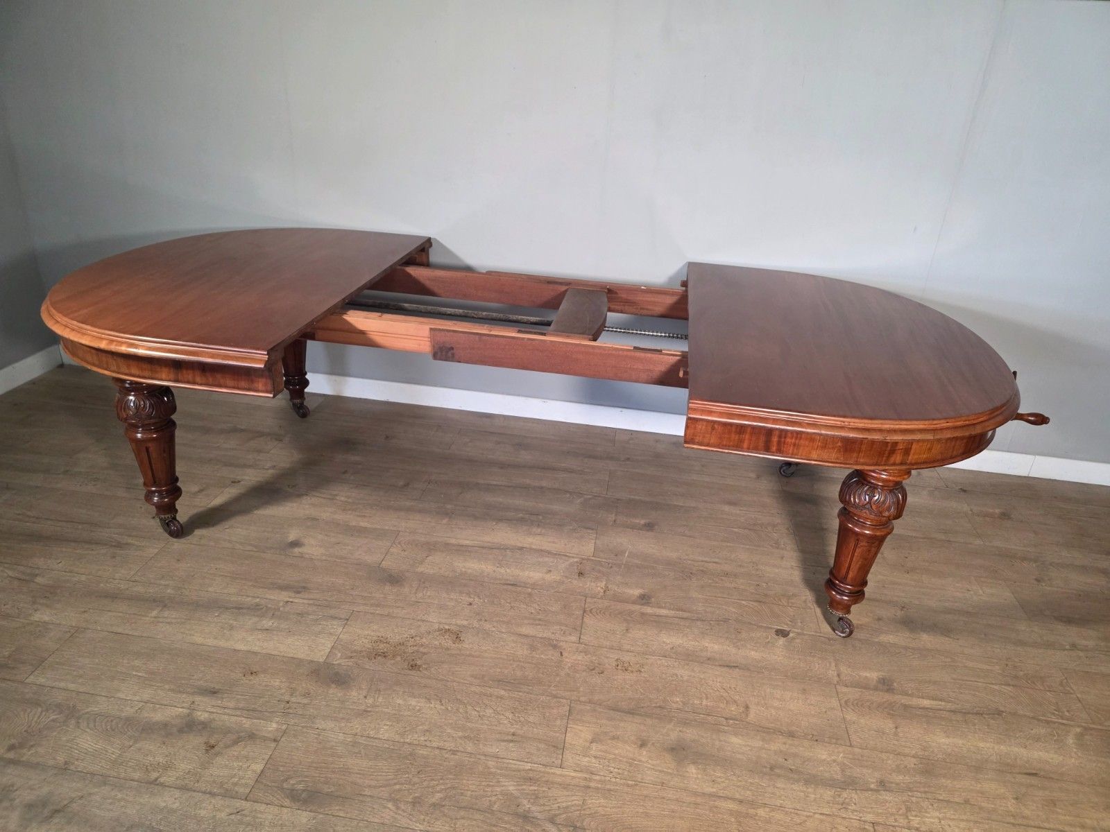 photo for sale Antique Victorian Mahogany Wind Out Table 1860s.