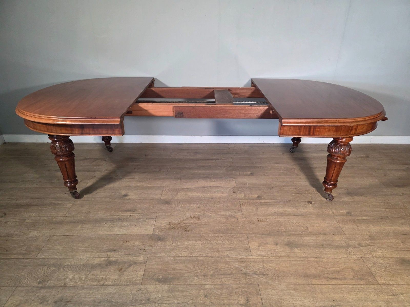 Furniture Antique Victorian Mahogany Wind Out Table 1860s. photo