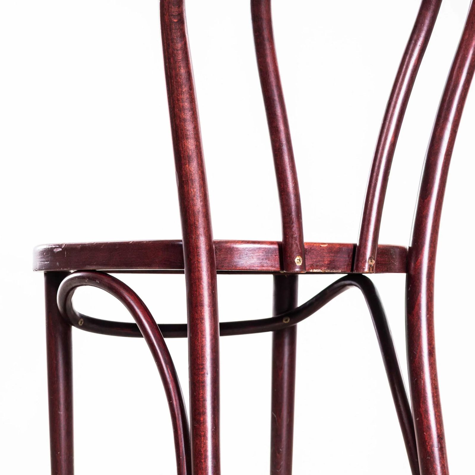 photo for sale 1980’s Classic Dark Mahogany Hoop Back Bentwood Dining Chairs