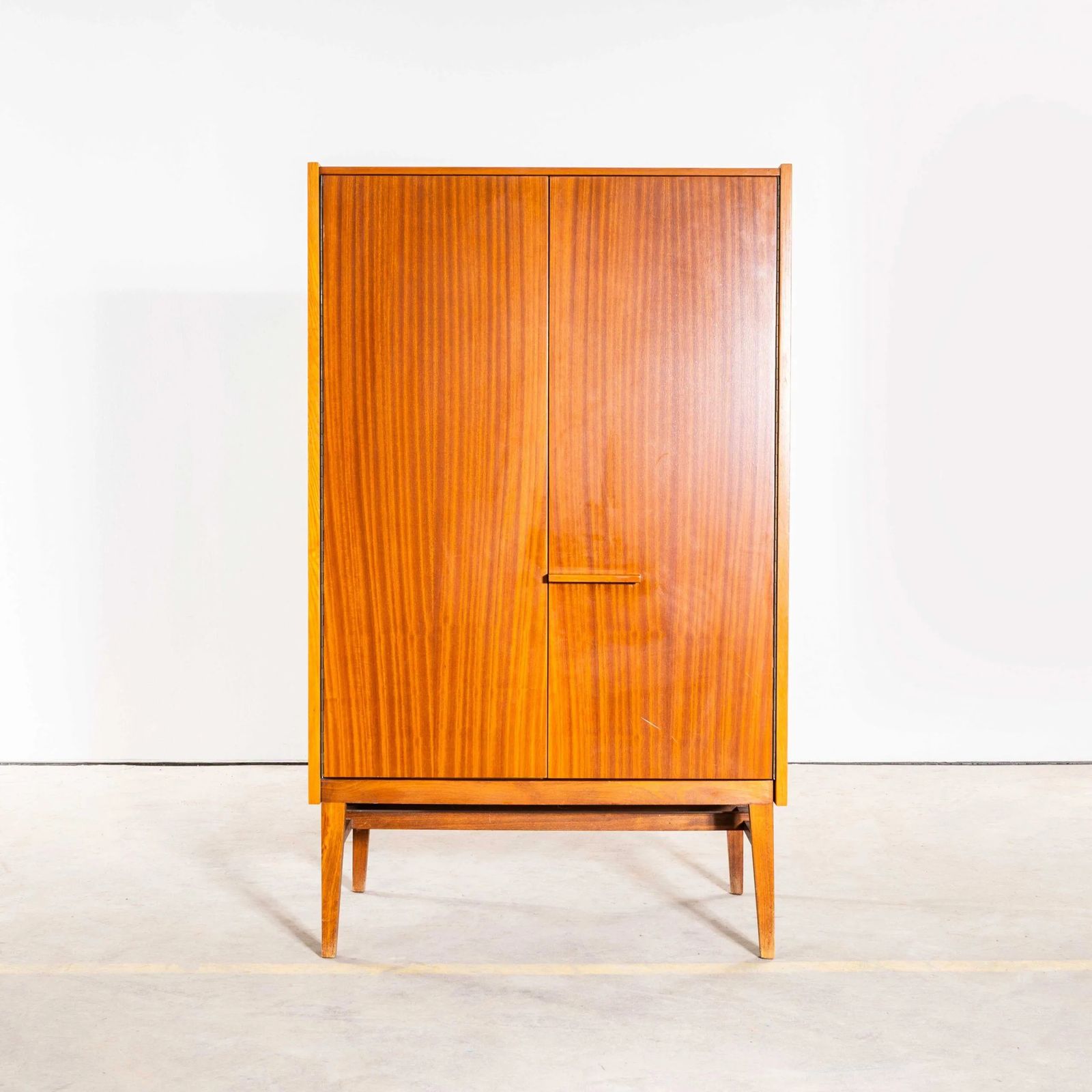 1960’s Mid Century Sapele Shelved Cupboard With Pin Legs