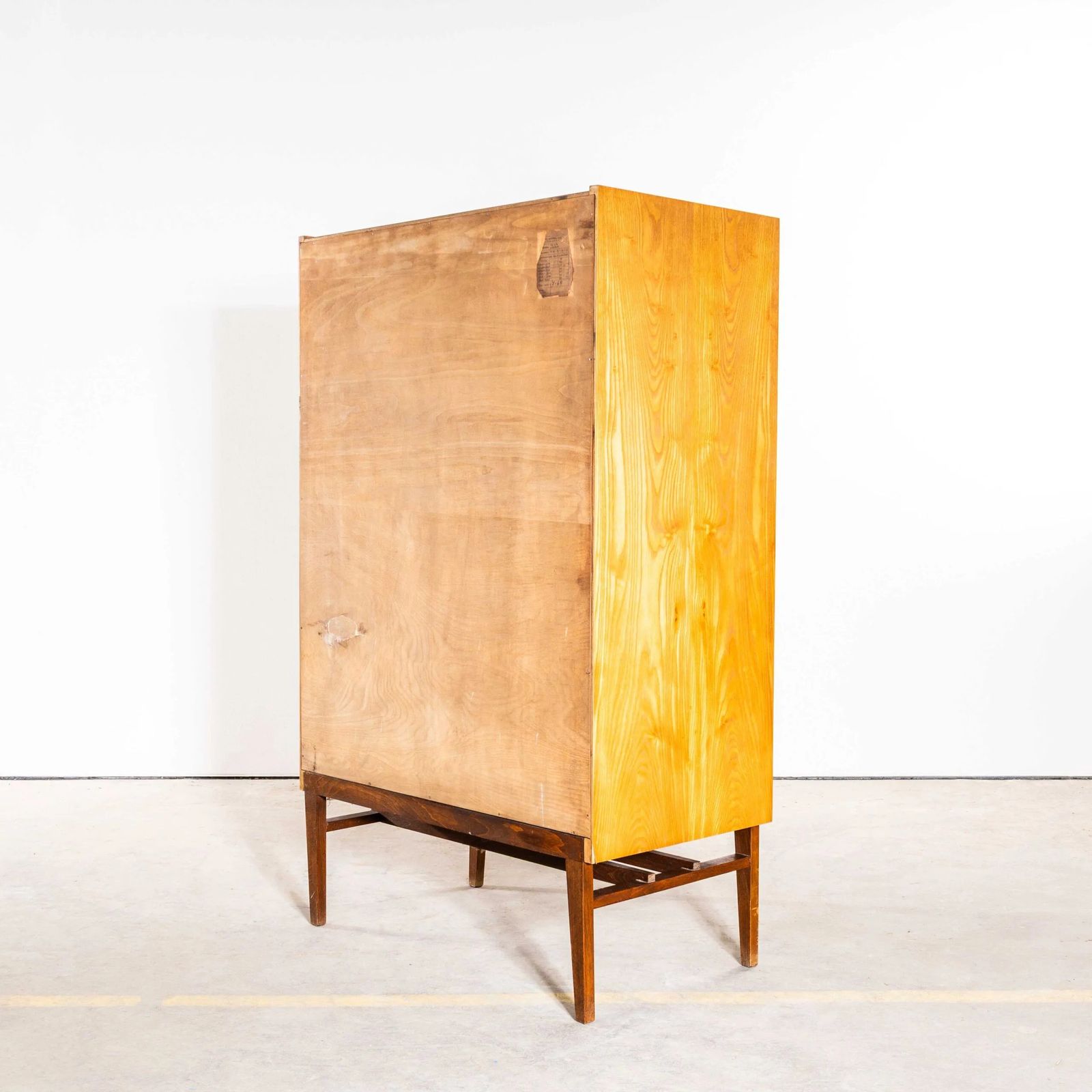 photo furniture 1960’s Mid Century Sapele Shelved Cupboard With Pin Legs