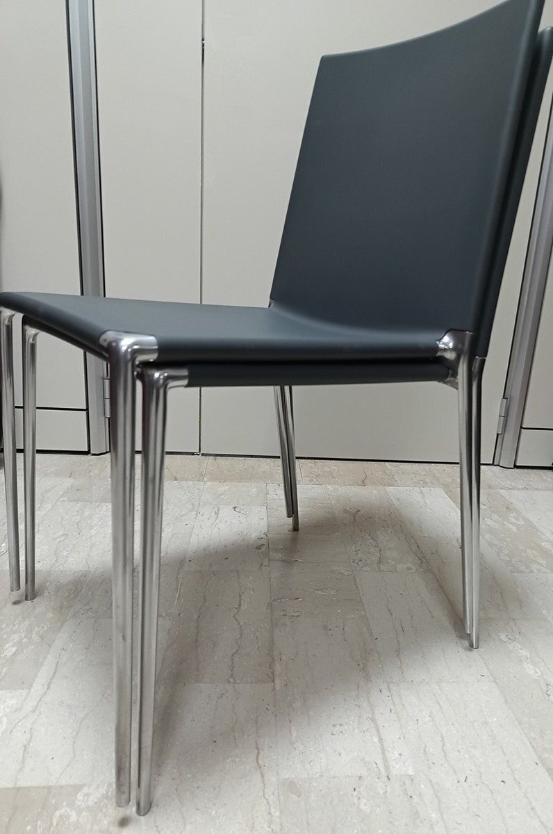 photo buy Aluminum And Polyurethane Chairs By Roberto Barbieri For B&B Italia, 2000s, Set Of 4