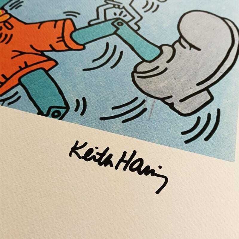 1990s Keith Haring Limited Edition Lithograph Numbered In Pencil. photo for sale