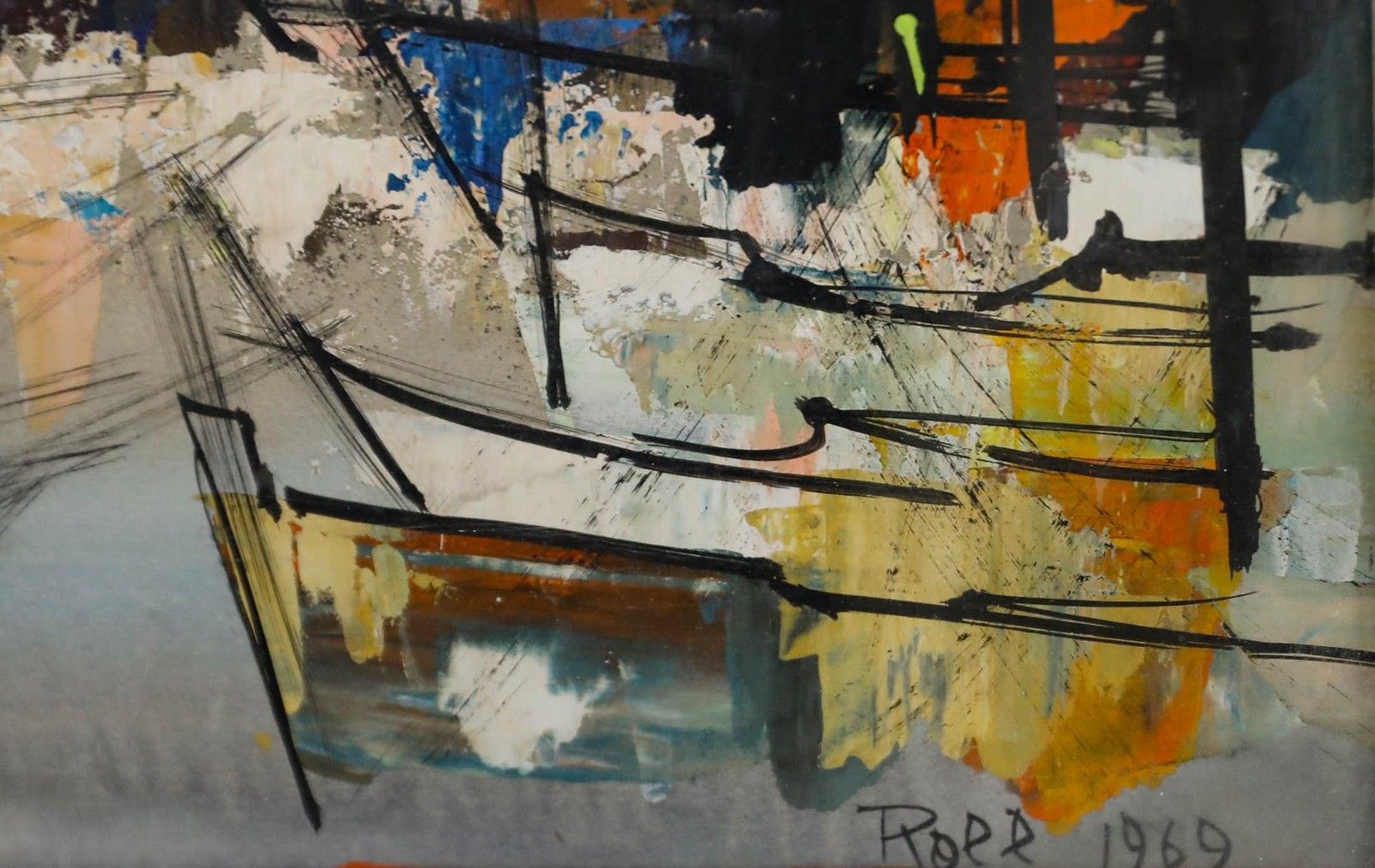 Jean Roll (1921 2015) 1969 Mixed Media, Sur Le Port De Saint Tropez photo buy