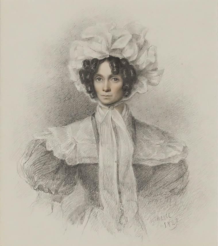 William Moore (1790 1851) 1829 Graphite Drawing, Portrait Of Sarah Flower photo furniture