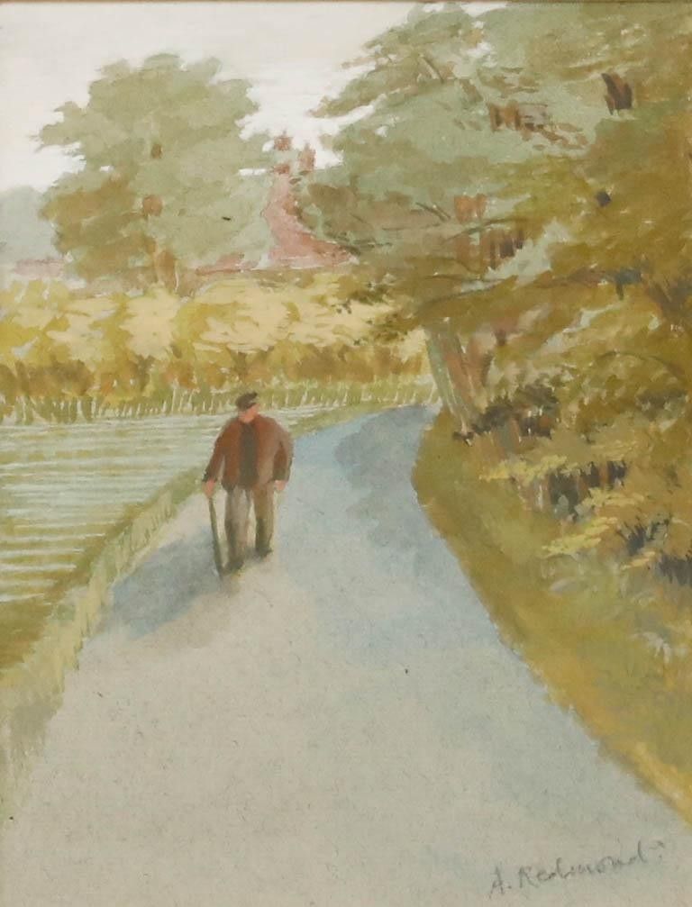 Aingelda Redmond (B.1927) Framed Watercolour, Bottles Lane, Rodmersham photo furniture