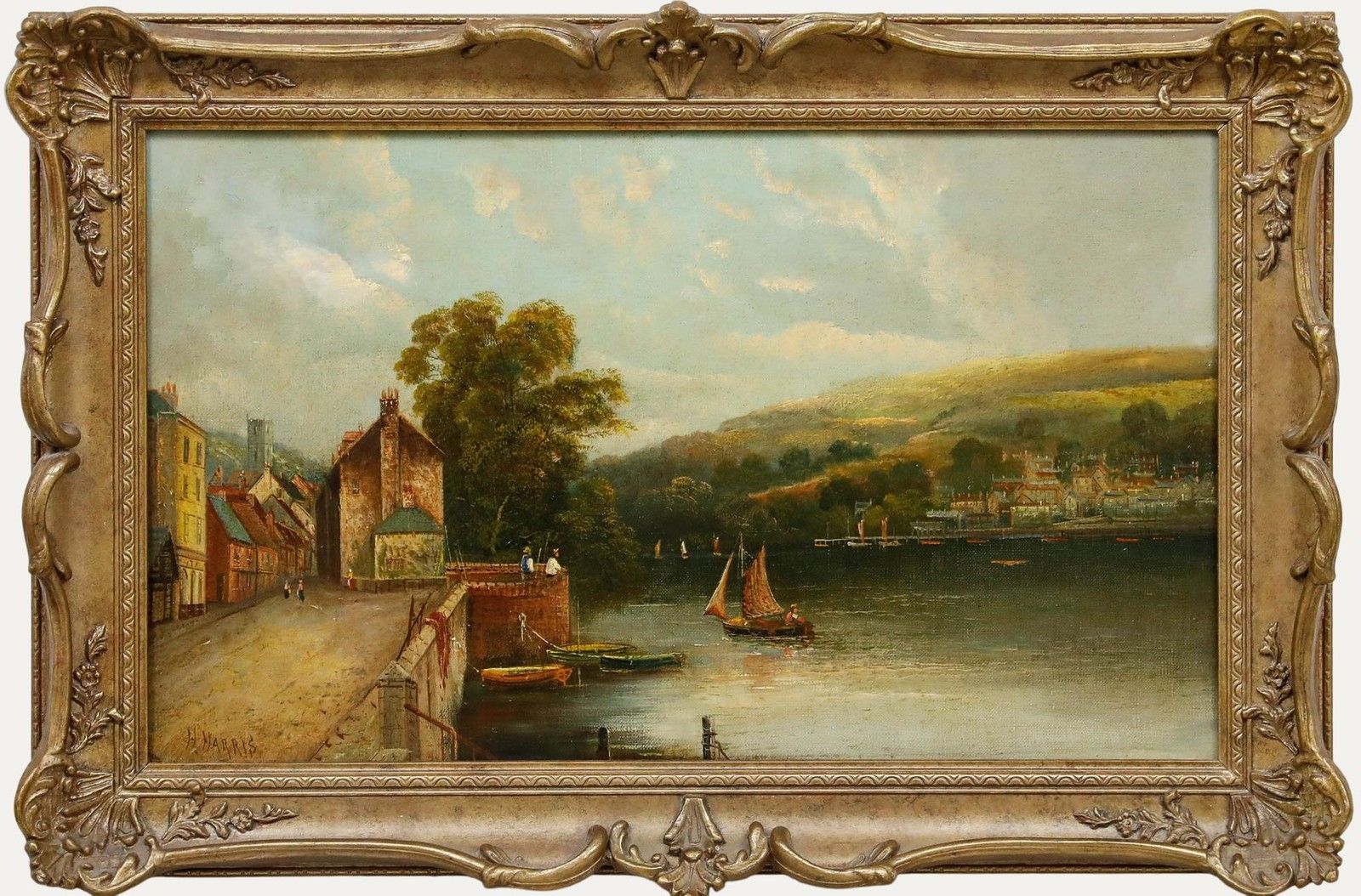 Henry Hotham Harris (C.1805 1865) Late 19th Century Oil, Dartmouth Harbour