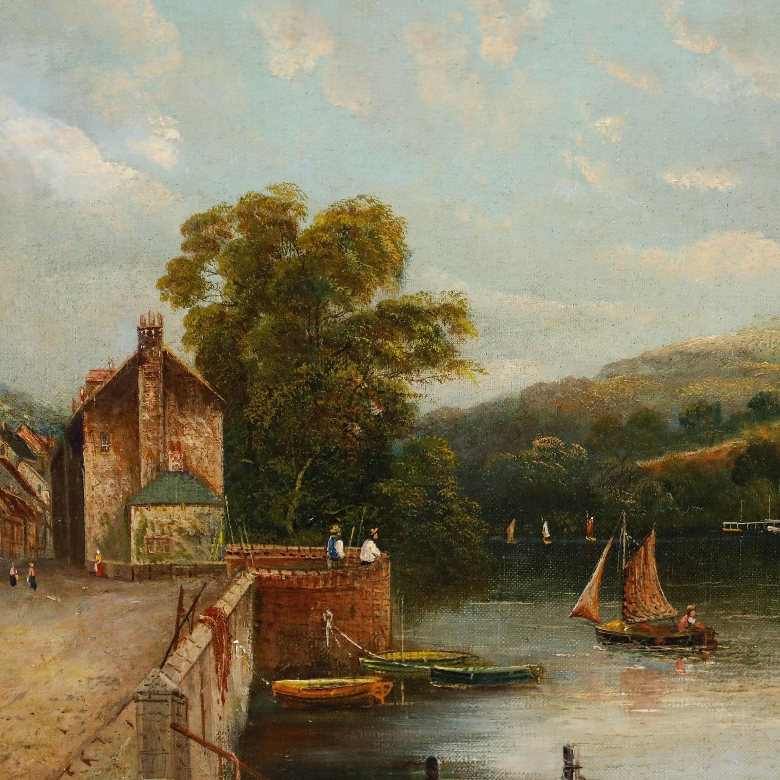 Henry Hotham Harris (C.1805 1865) Late 19th Century Oil, Dartmouth Harbour photo Art