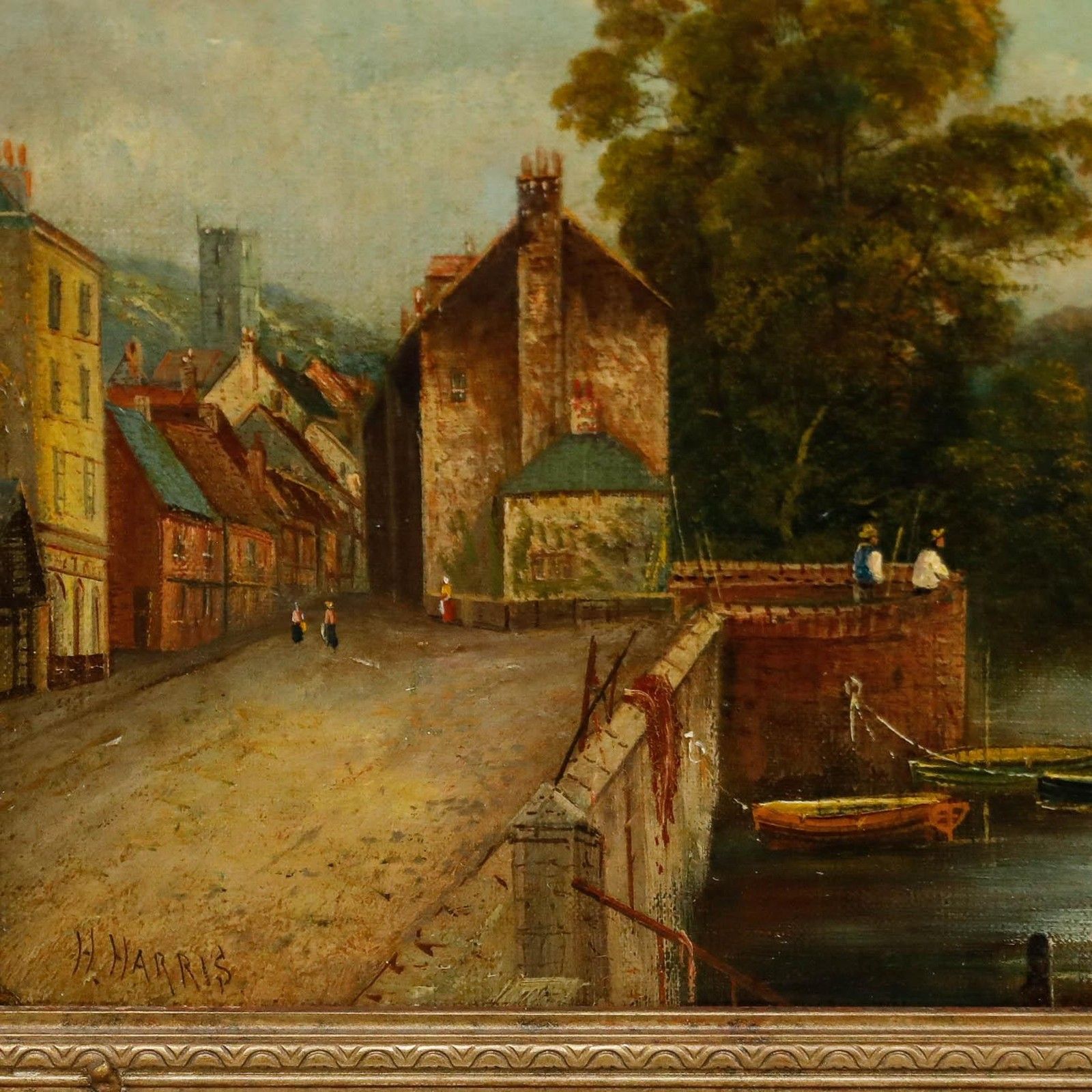 Henry Hotham Harris (C.1805 1865) Late 19th Century Oil, Dartmouth Harbour photo buy
