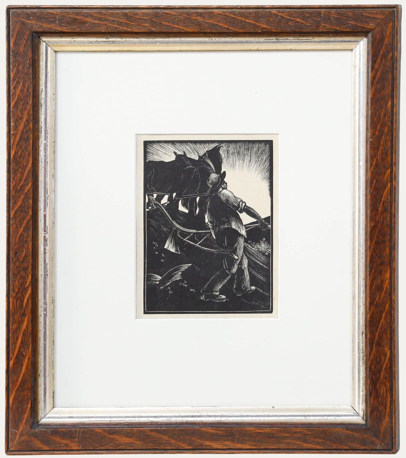 Clare Leighton (1898 1989) Mid 20th Century Woodcut, Turning The Plough