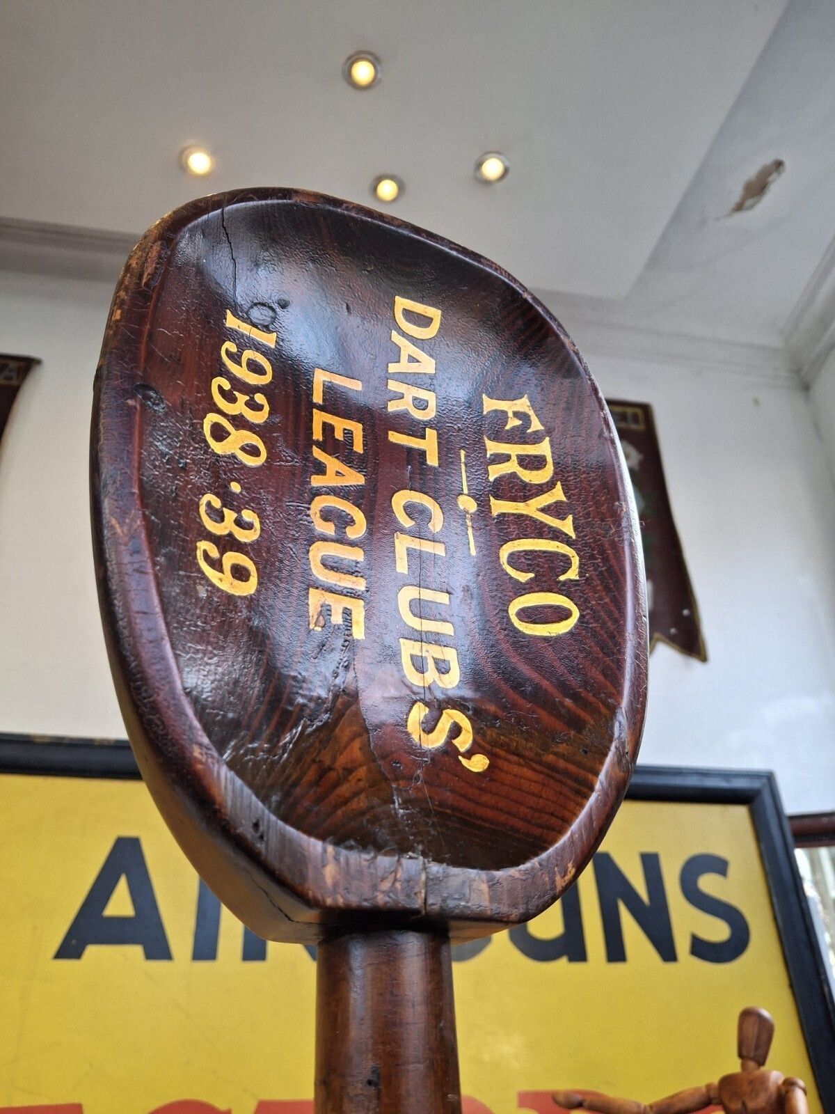 Late 1930's Over Sized Fryco Darts League Wooden Spoon Competition Prize. photo for sale