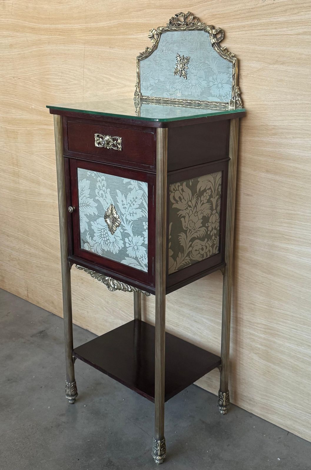 Pair Of Antique French 19th Hight Night Stands Or Bedside Mahogany Tables photo vinterior