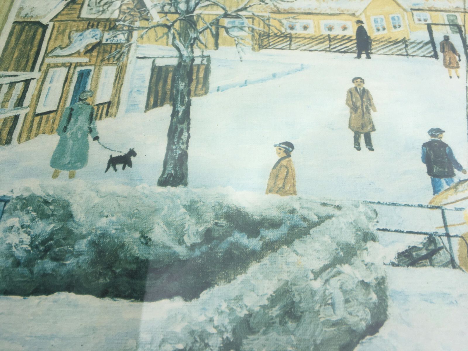 Vintage Lithography On Paper Winter Cityscape, By Artist In 1970's, Nr 368/410 photo buy