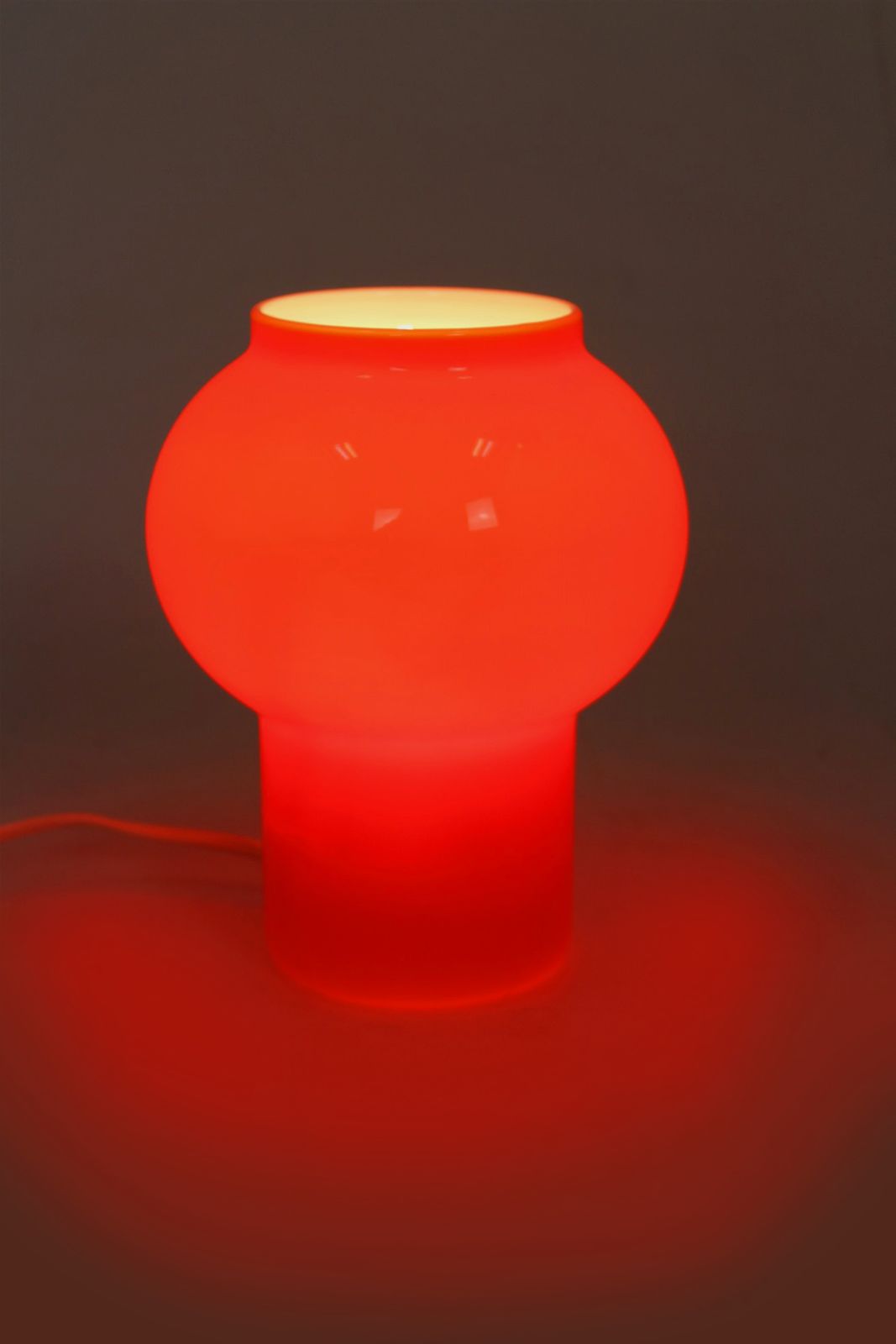 Vintage Red Glass Table Lamp Attributed To štěpán Tabery, Czechoslovakia, 1970s photo buy
