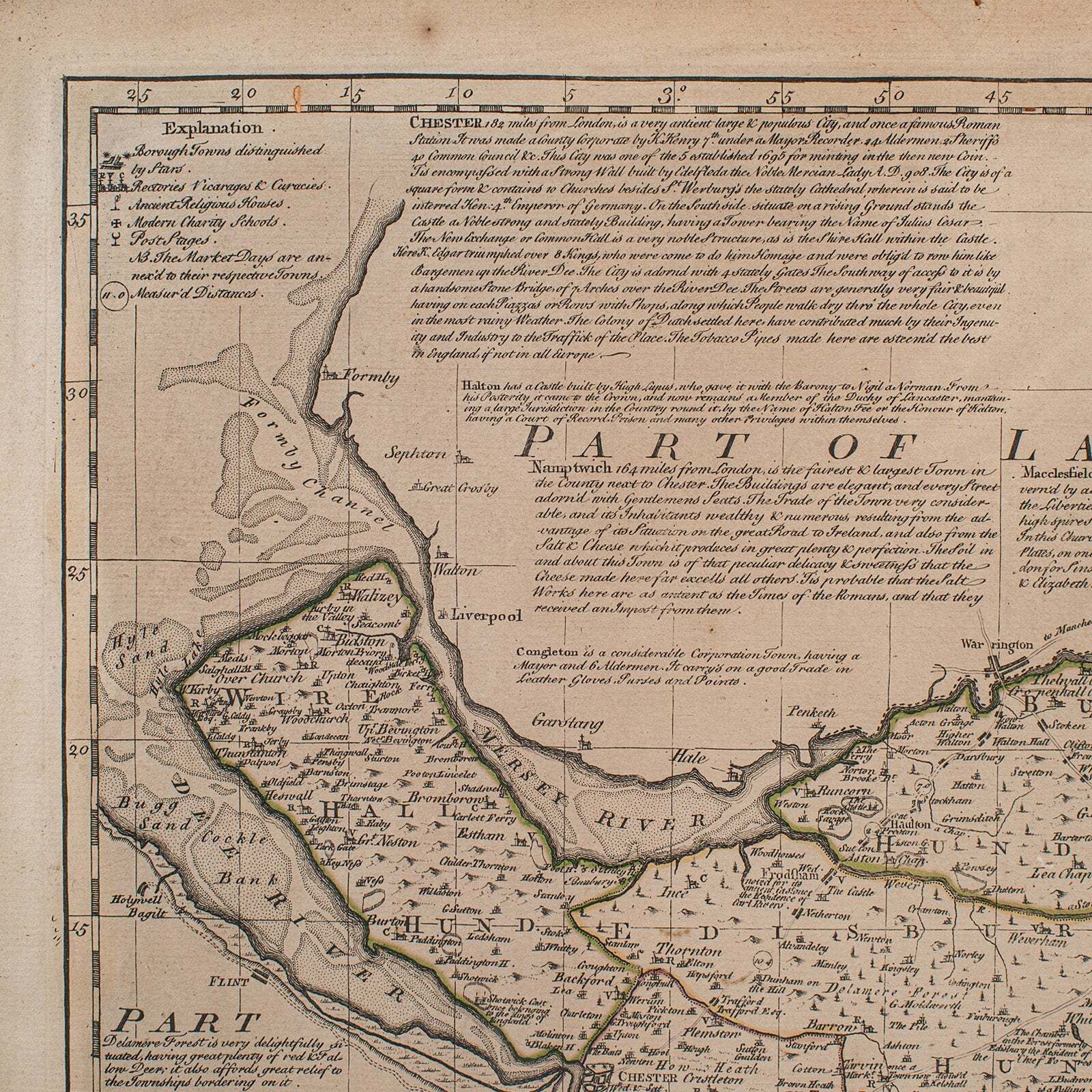 Antique Chester County Map, English, Cheshire, Framed Cartography, Georgian photo buy