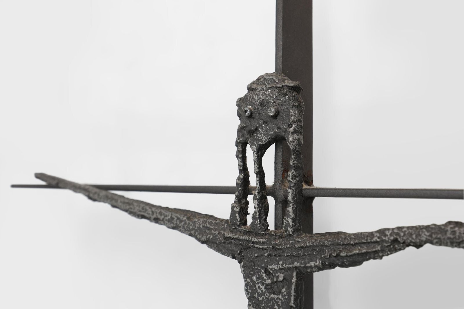 Brutalist Welded Iron Crucifix Wall Sculpture By Pia Manu, 1950s photo buy