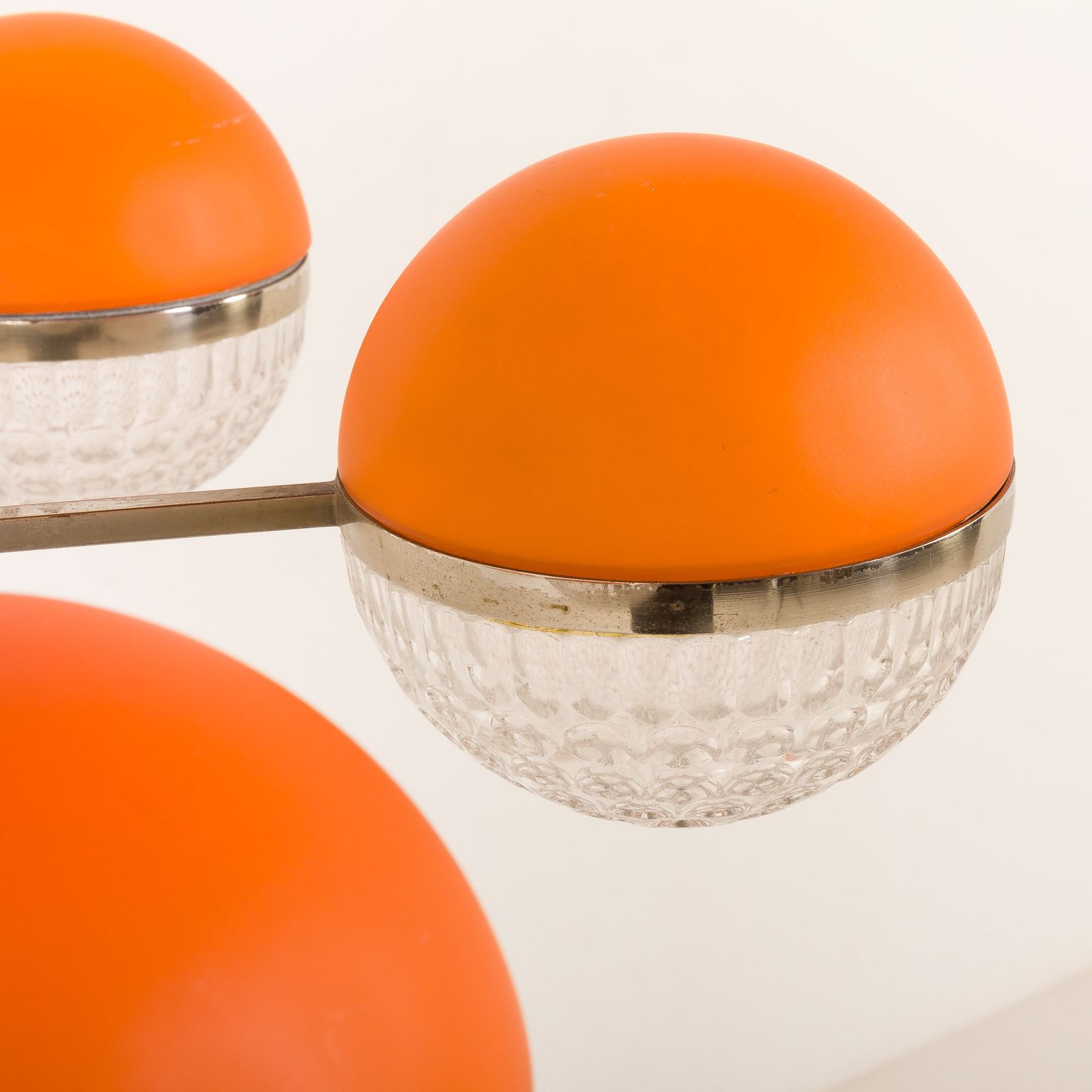 photo furniture Italian Space Age Chandelier With Crystal Glass Shades, 1970s
