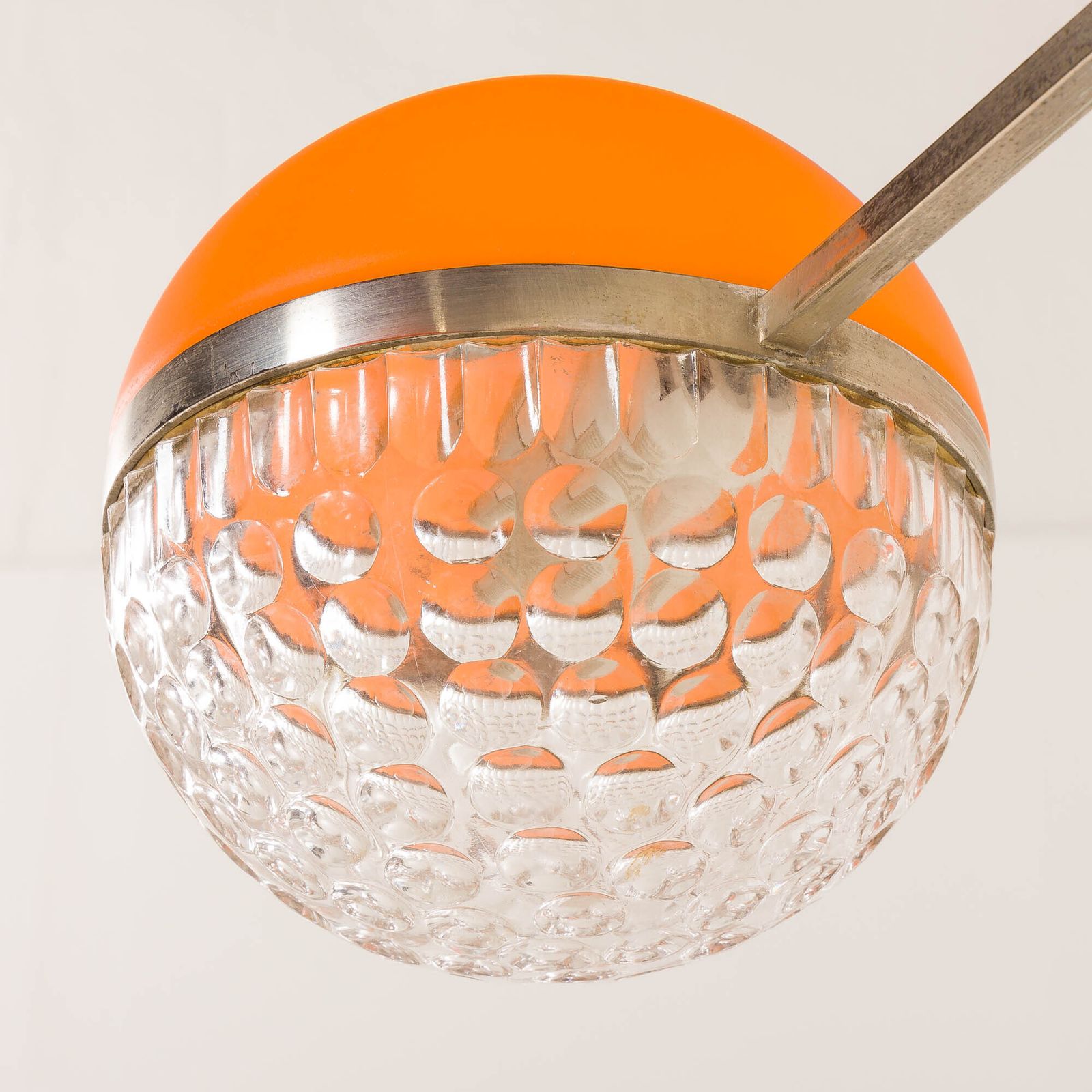 949.0 Italian Space Age Chandelier With Crystal Glass Shades, 1970s photo