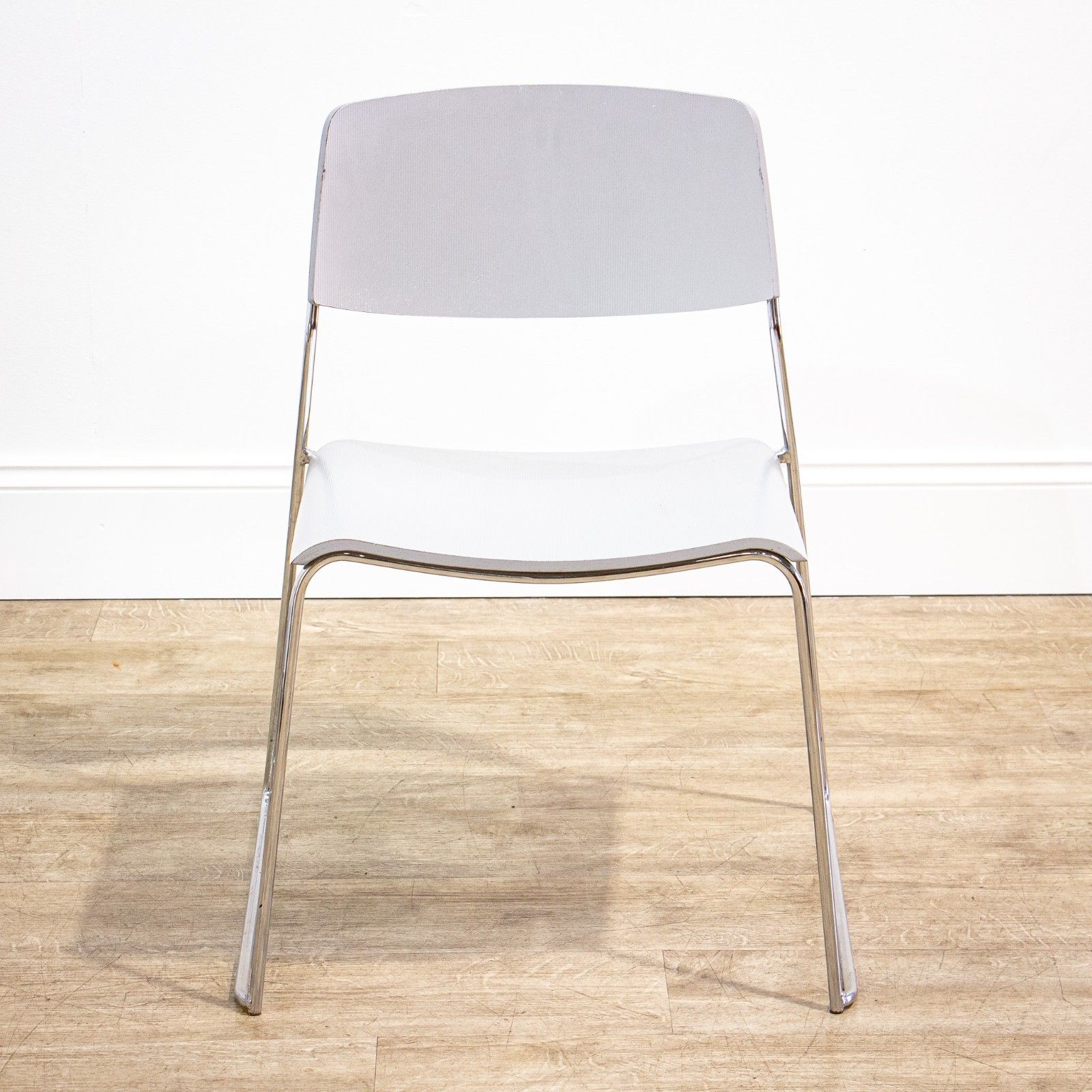 Set Of 4 Silver Grey Stacking Chairs By Talin Of Italy photo Furniture