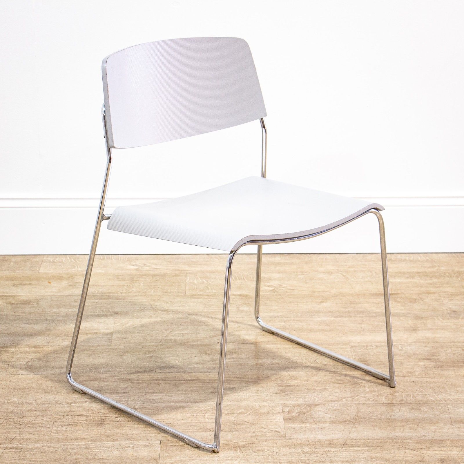 Set Of 4 Silver Grey Stacking Chairs By Talin Of Italy photo 330.0