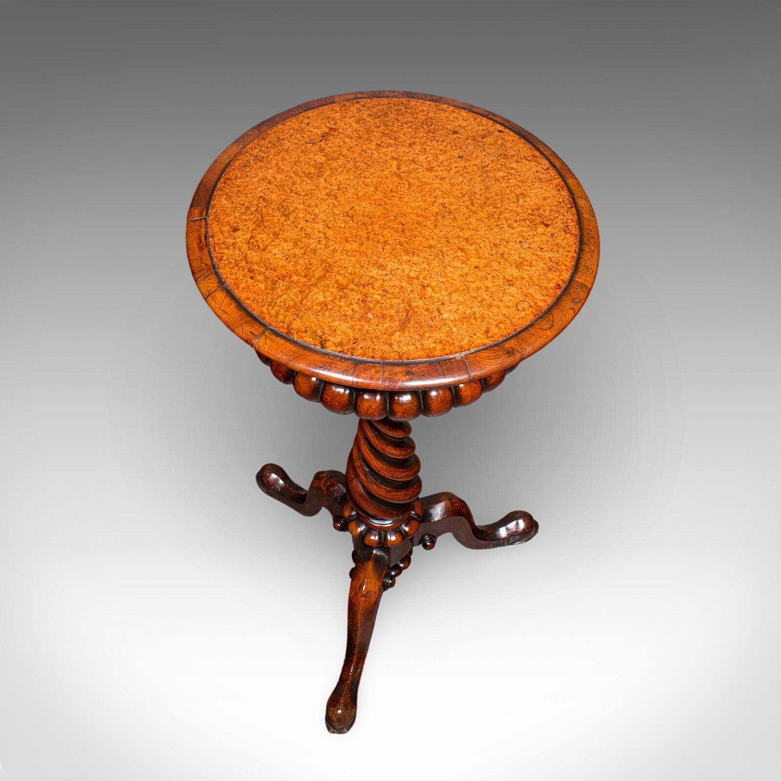 Antique Spirits Table, English, Burr Maple, Glasses Stand, Teapoy, William IV photo buy