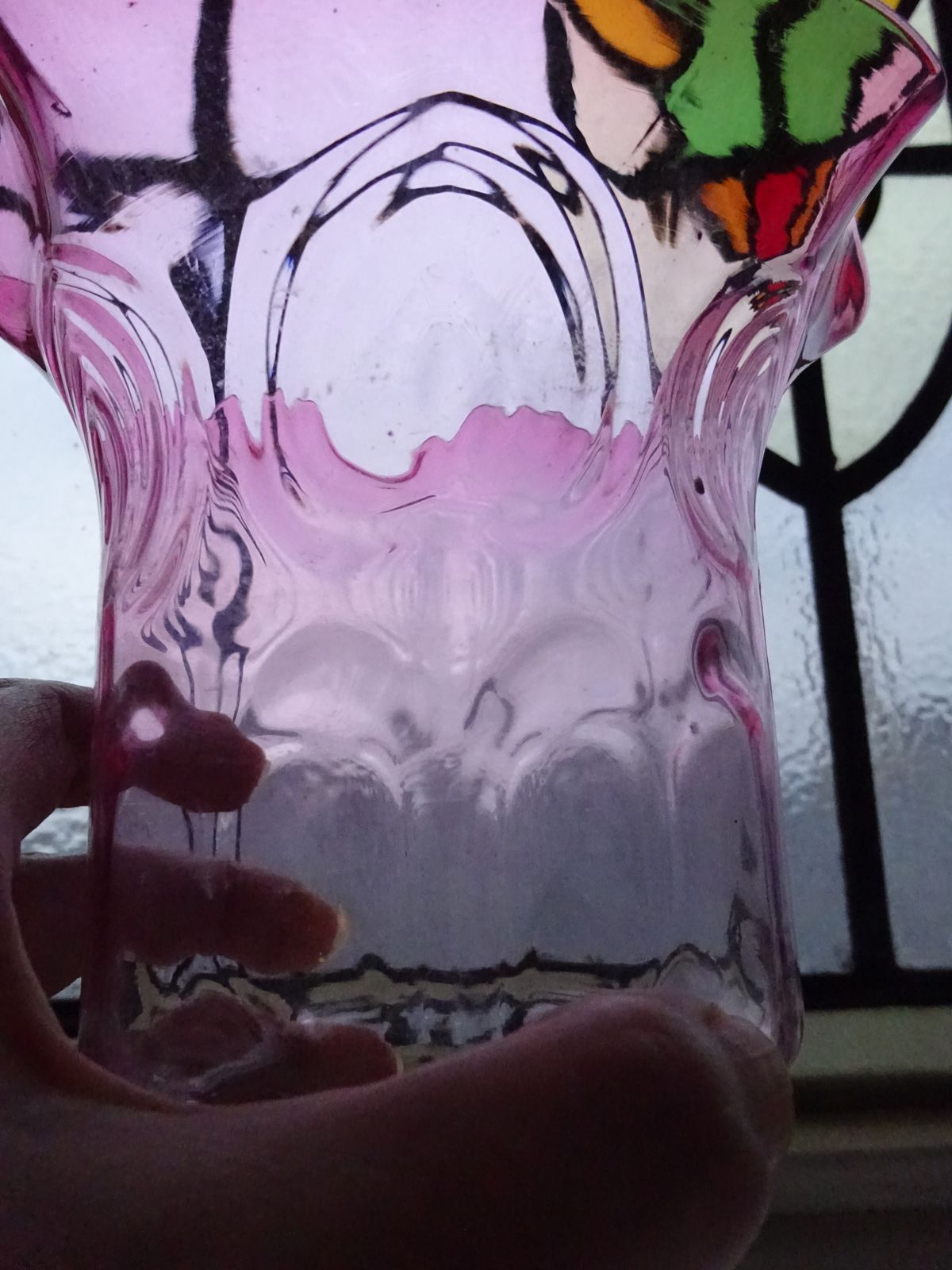 Victorian Cranberry Embossed Glass Oil Lamp Shade photo 115.0