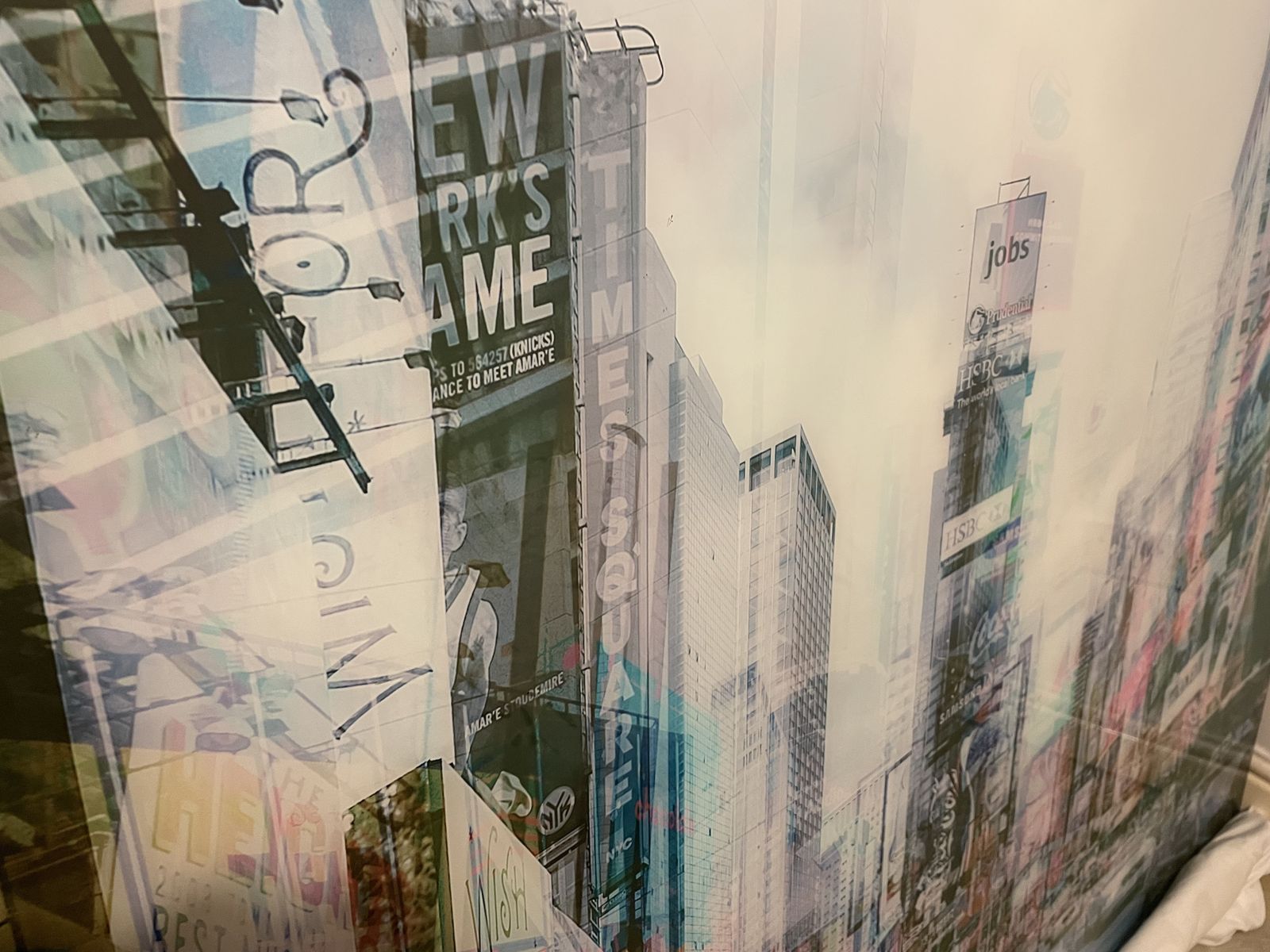 Large Contemporary Glass Wall Artwork – Abstract New York City photo buy