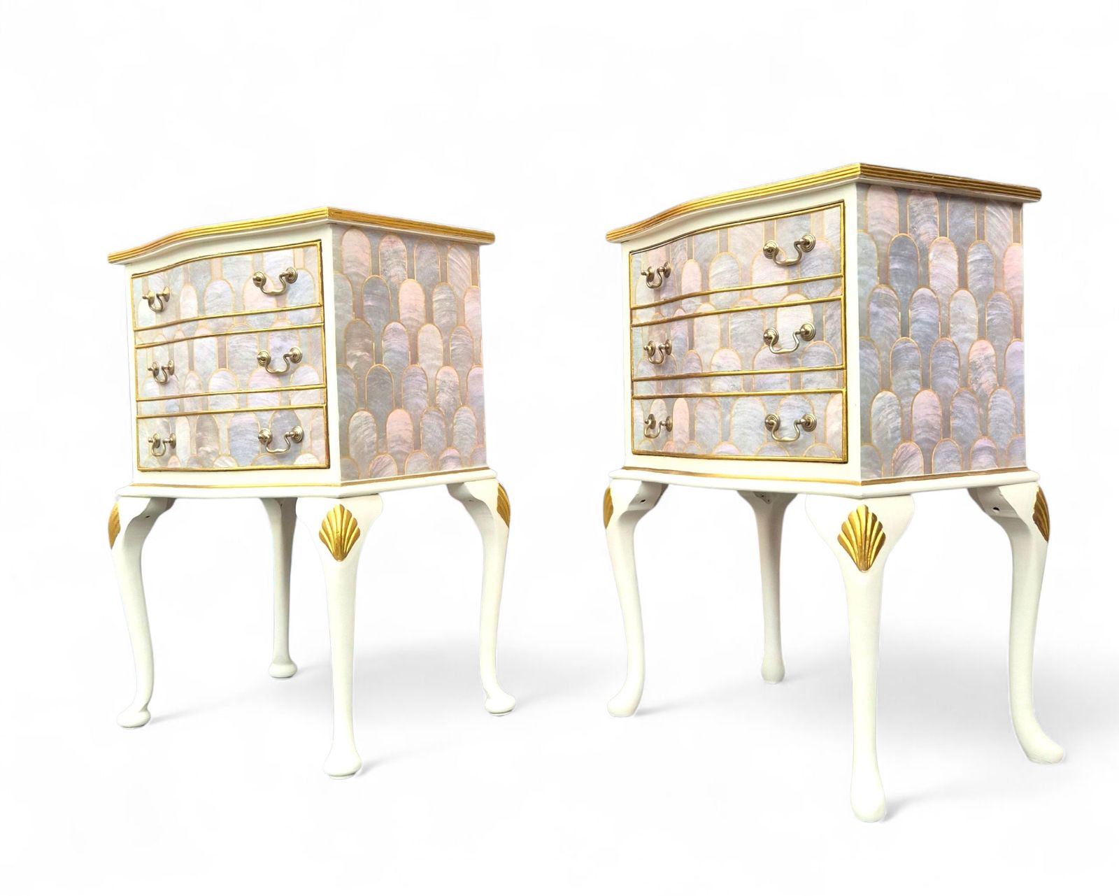 Pair Of Professionally Upcycled Bedsides With Art Deco Bethan Gray Decoupage photo furniture