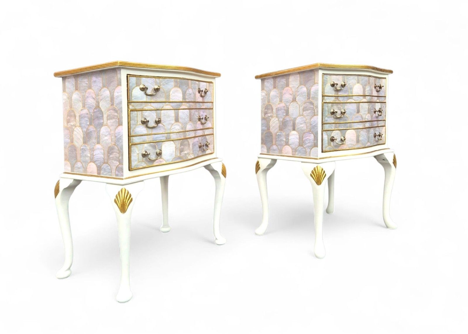 Pair Of Professionally Upcycled Bedsides With Art Deco Bethan Gray Decoupage photo Furniture