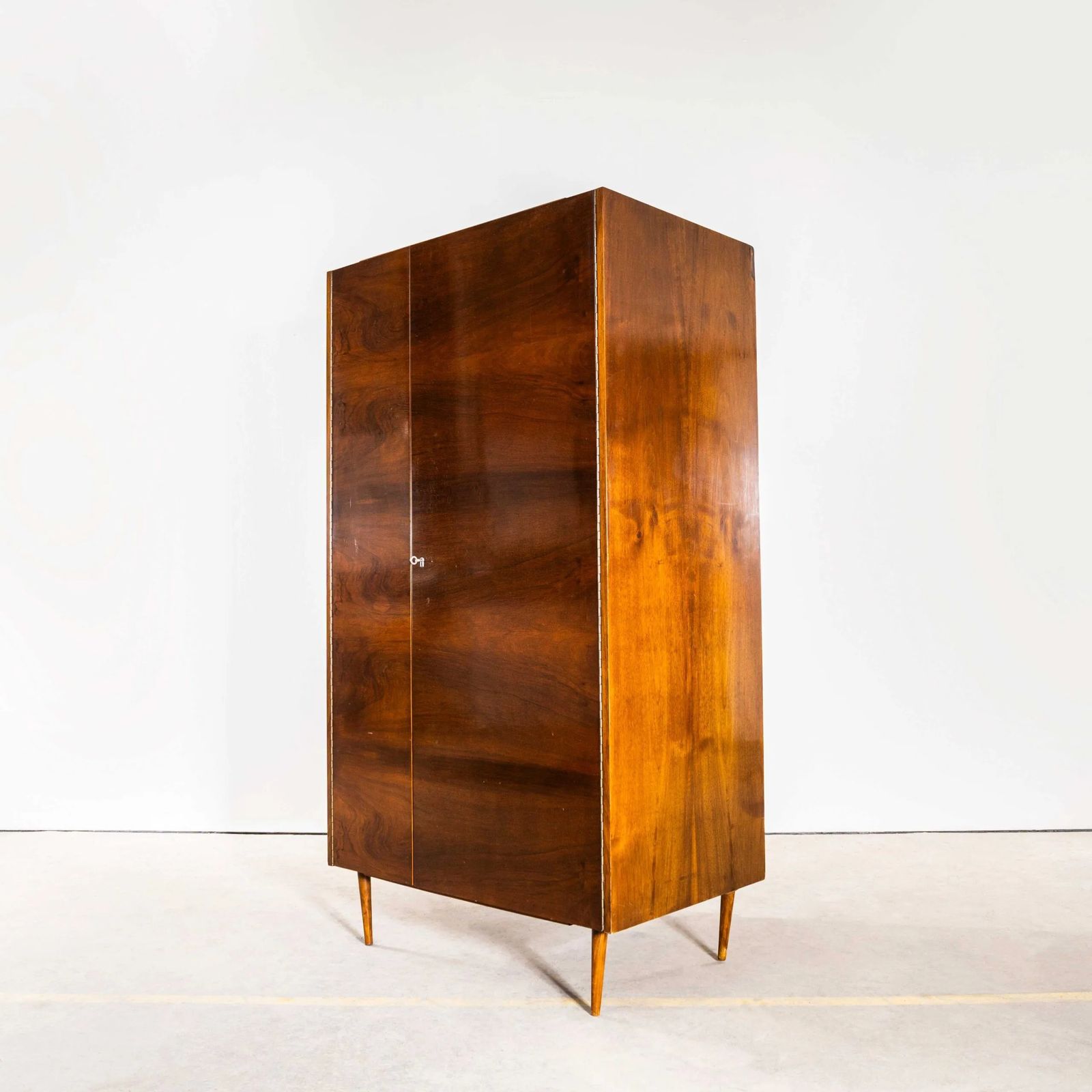1970’s Dark Rich Walnut Mid Century Wardrobe