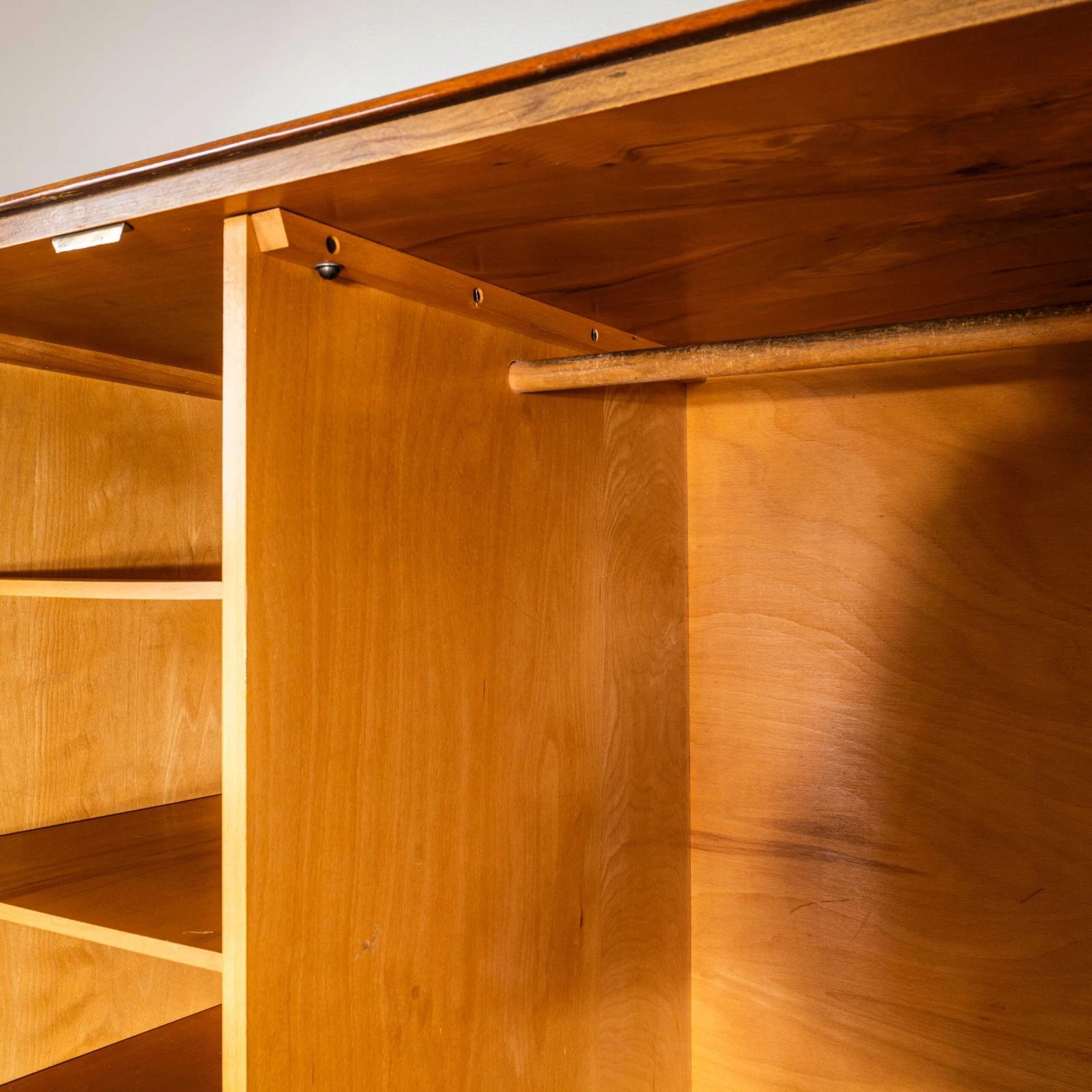 1970’s Dark Rich Walnut Mid Century Wardrobe photo vintage