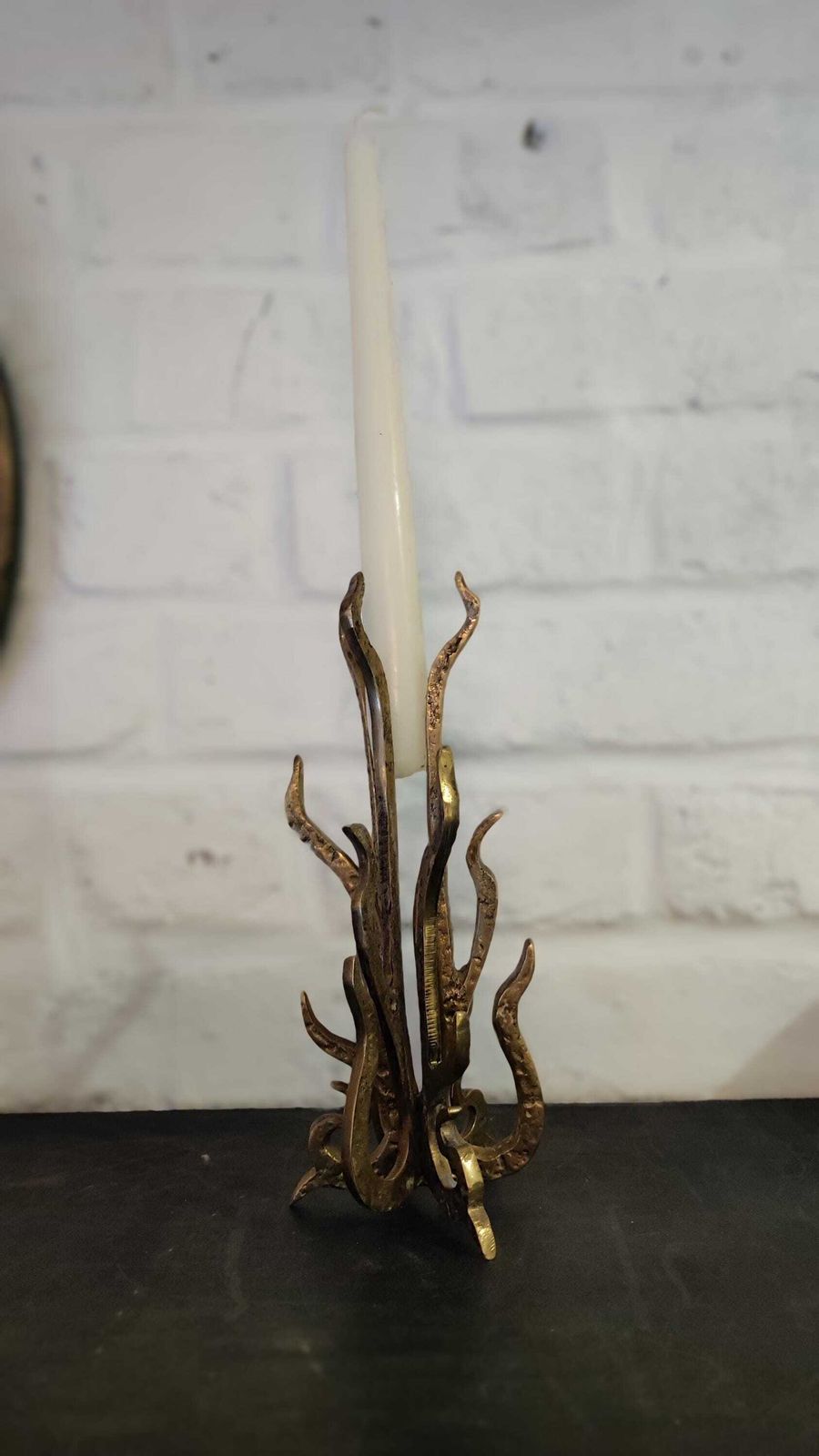 1960s Sculptural Brutalist Bronze Candle Holder Or Vase By Heinz Goll photo 771.0