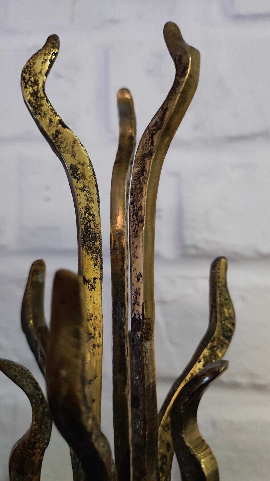 1960s Sculptural Brutalist Bronze Candle Holder Or Vase By Heinz Goll photo buy
