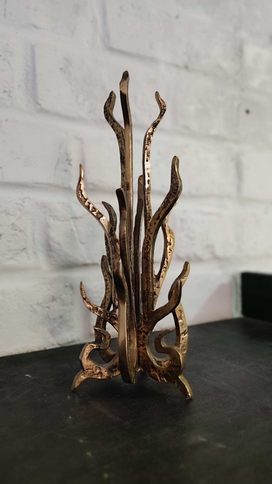Home Decor 1960s Sculptural Brutalist Bronze Candle Holder Or Vase By Heinz Goll photo