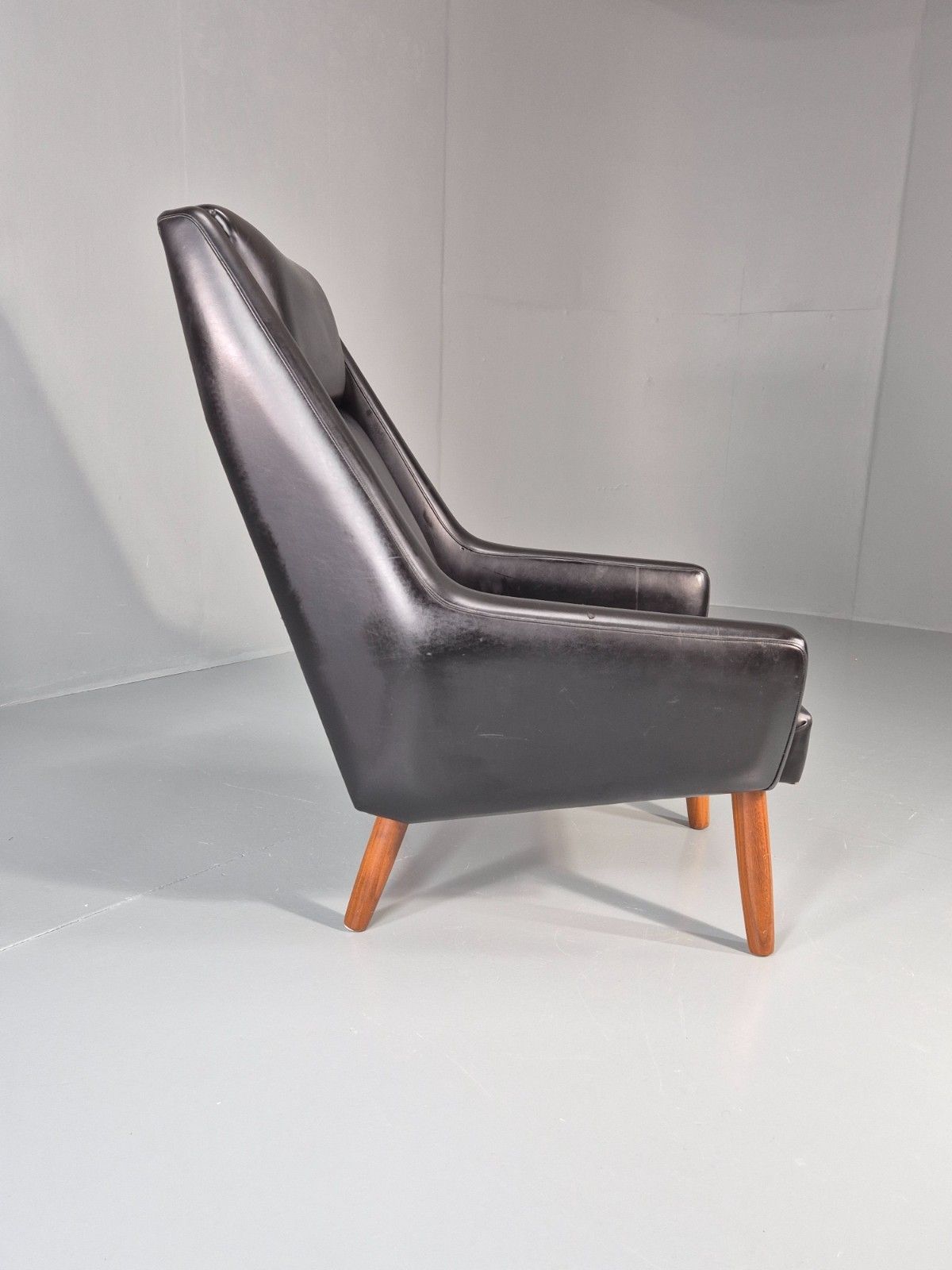 Furniture 1960s High Back Lounge Chair Vintage Danish Mcm Retro Teak Legs Eb11330 Mnor photo
