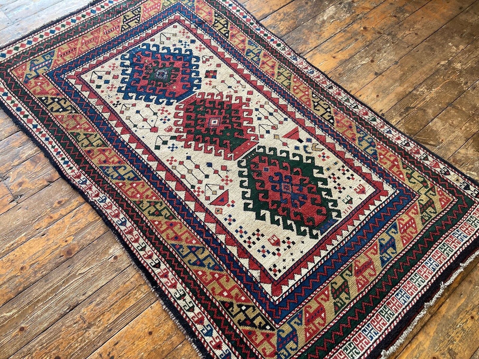 Antique Caucasian Kazak Rug 1.82m X 0.97m photo Textiles