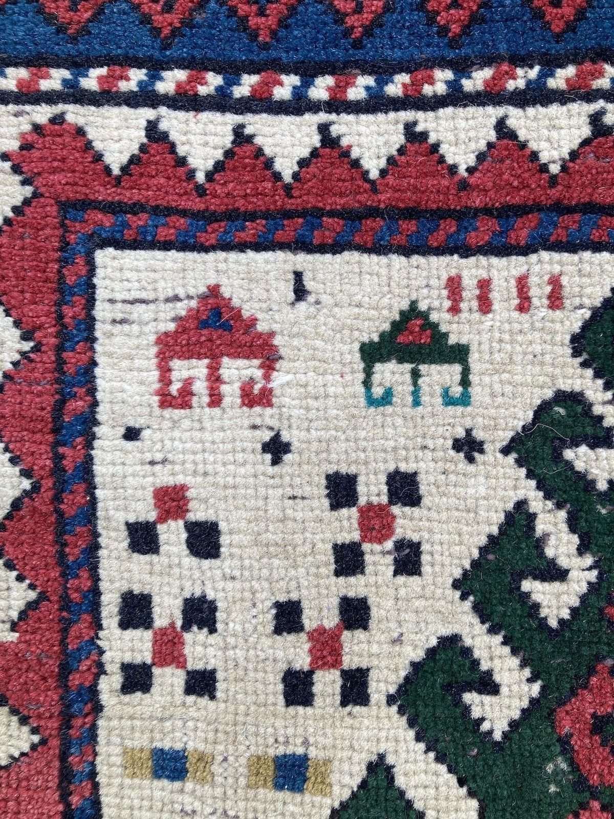 Textiles Antique Caucasian Kazak Rug 1.82m X 0.97m photo
