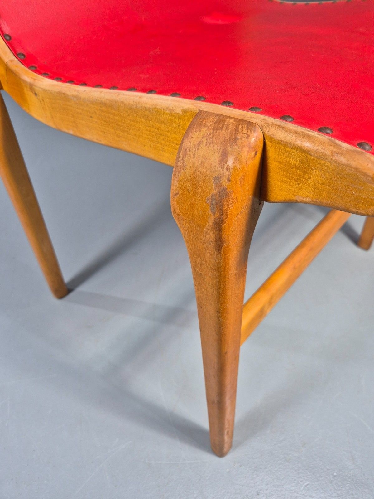 photo buy 4 Stacking Lounge Chairs 1950s Swedish Red Beech Mid Century Retro Eb11102 Mdin
