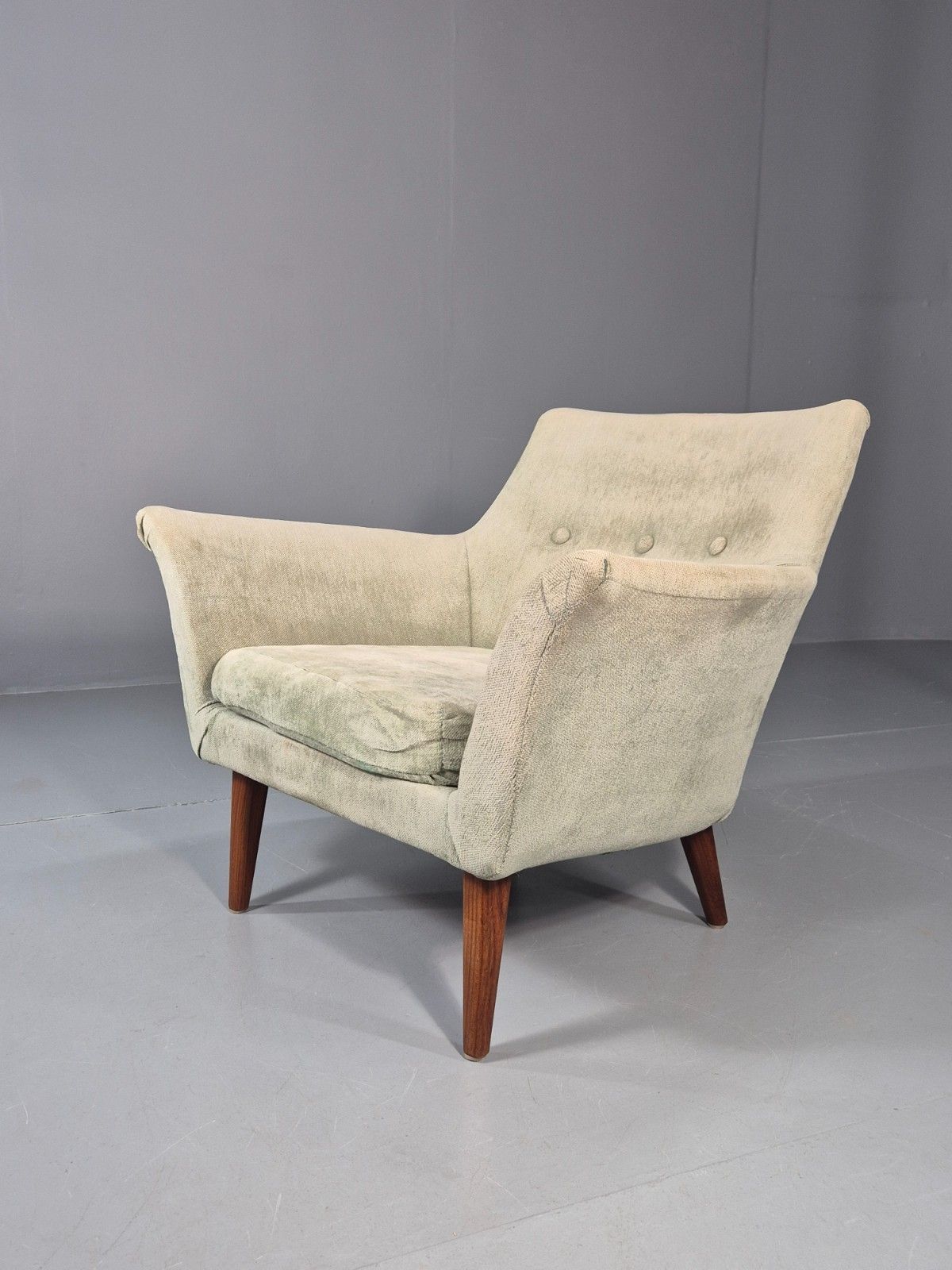 Mid Century Scandinavian Lounge Chair 1960s Retro Green  Eb11090 Mnor