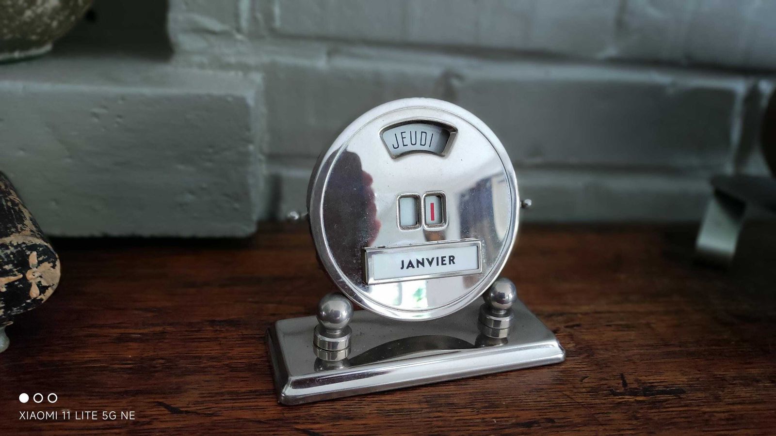 Art Deco Chrome Perpetual Calendar Antique Mistral French Desktop Calendar photo buy