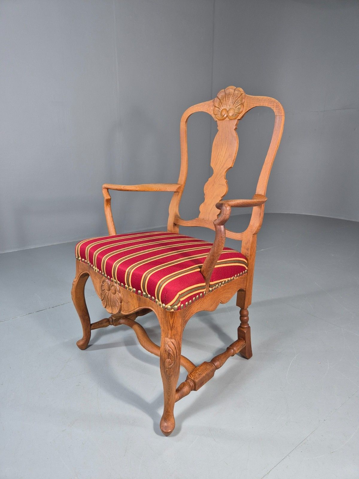 Antique Rococo Revival Oak Chair Danish 1880 Splat Back Shell Motif Eb10887 Vdin photo furniture