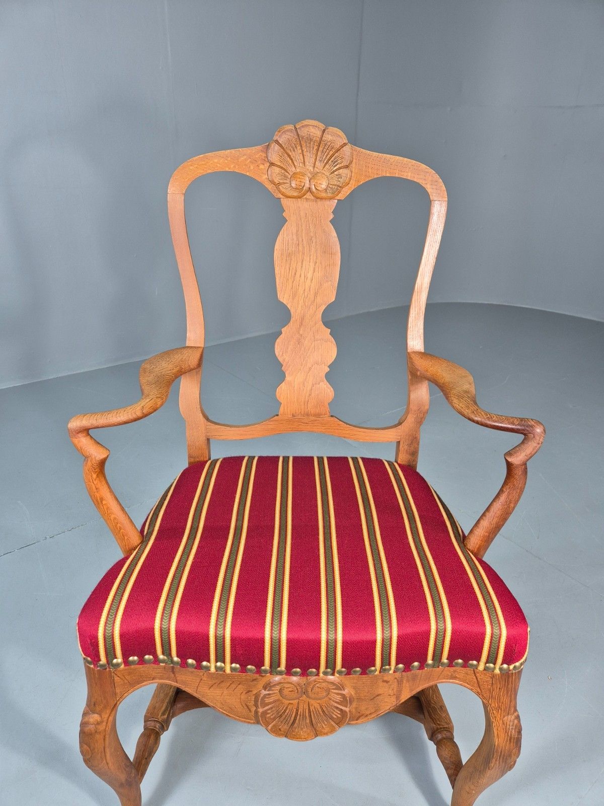 Antique Rococo Revival Oak Chair Danish 1880 Splat Back Shell Motif Eb10887 Vdin photo buy