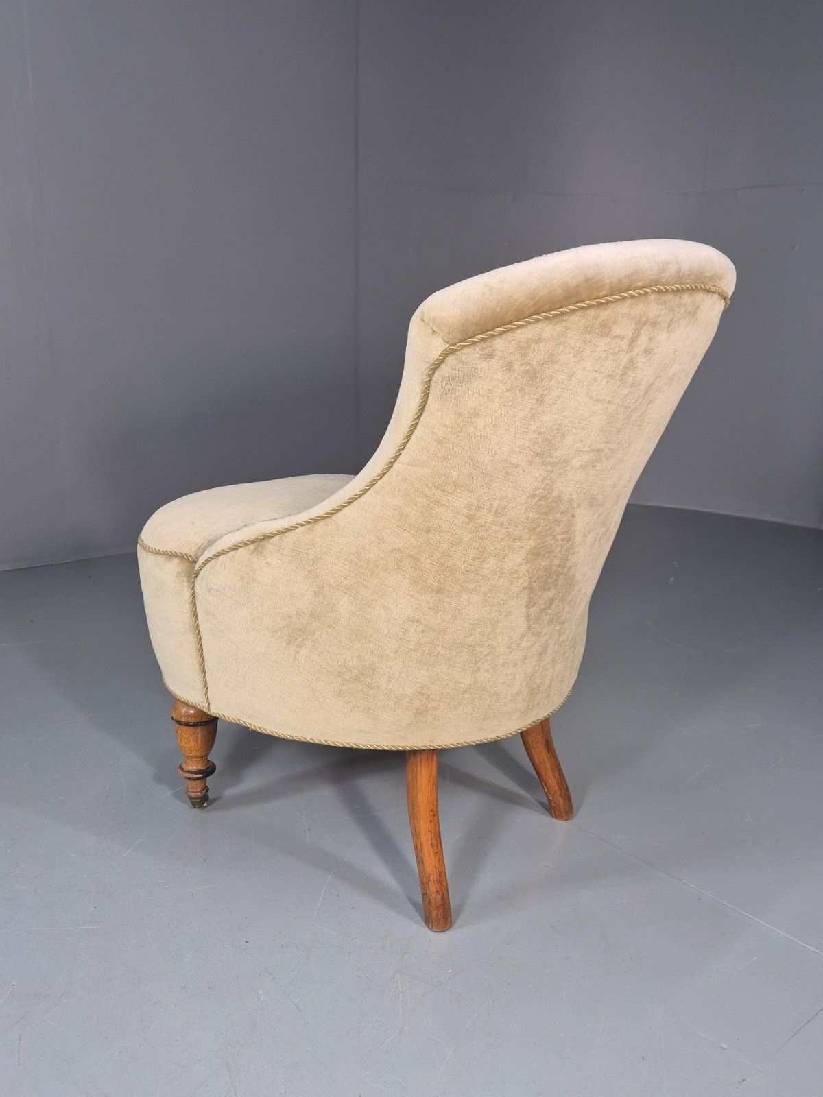 Furniture Antique Cocktail Chair Green Velour Vintage Danish 1800s  Eb10761 Vclo photo