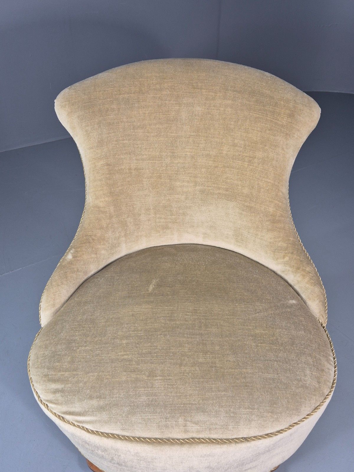 photo vintage Antique Cocktail Chair Green Velour Vintage Danish 1800s  Eb10761 Vclo