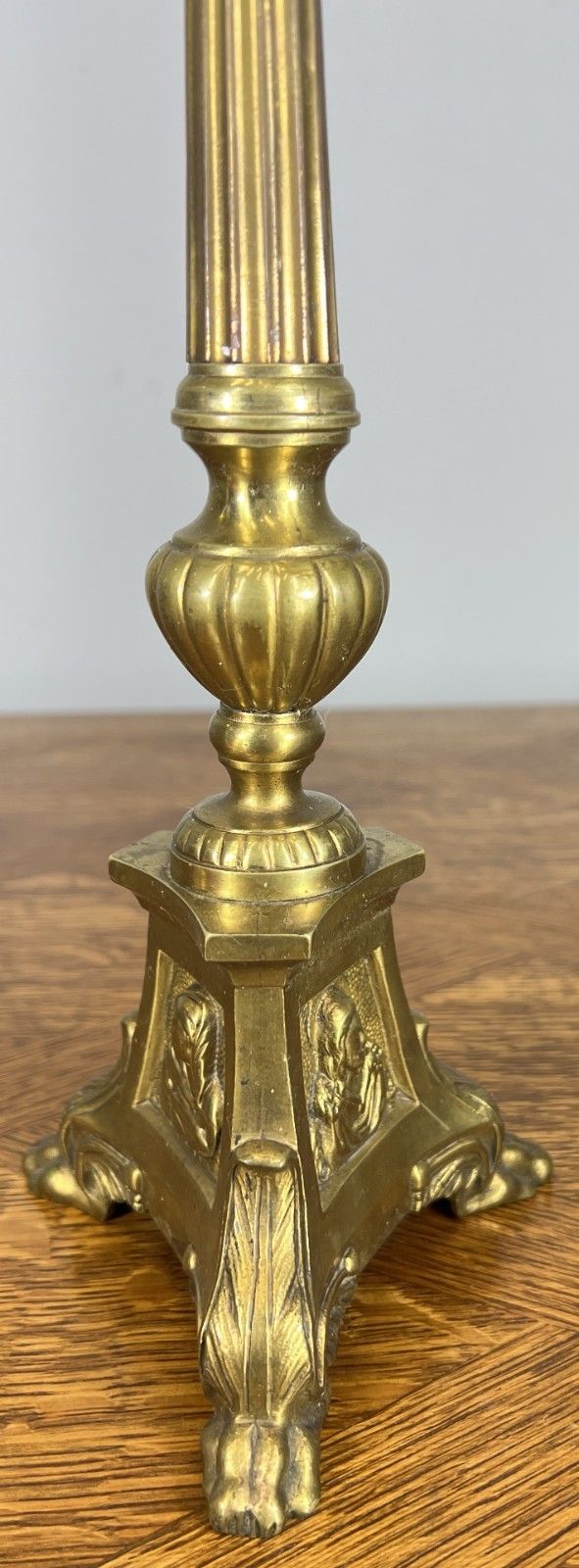 Candleholders Vintage French Brass Pair Tall Classical Candlesticks Lot 4673 photo buy