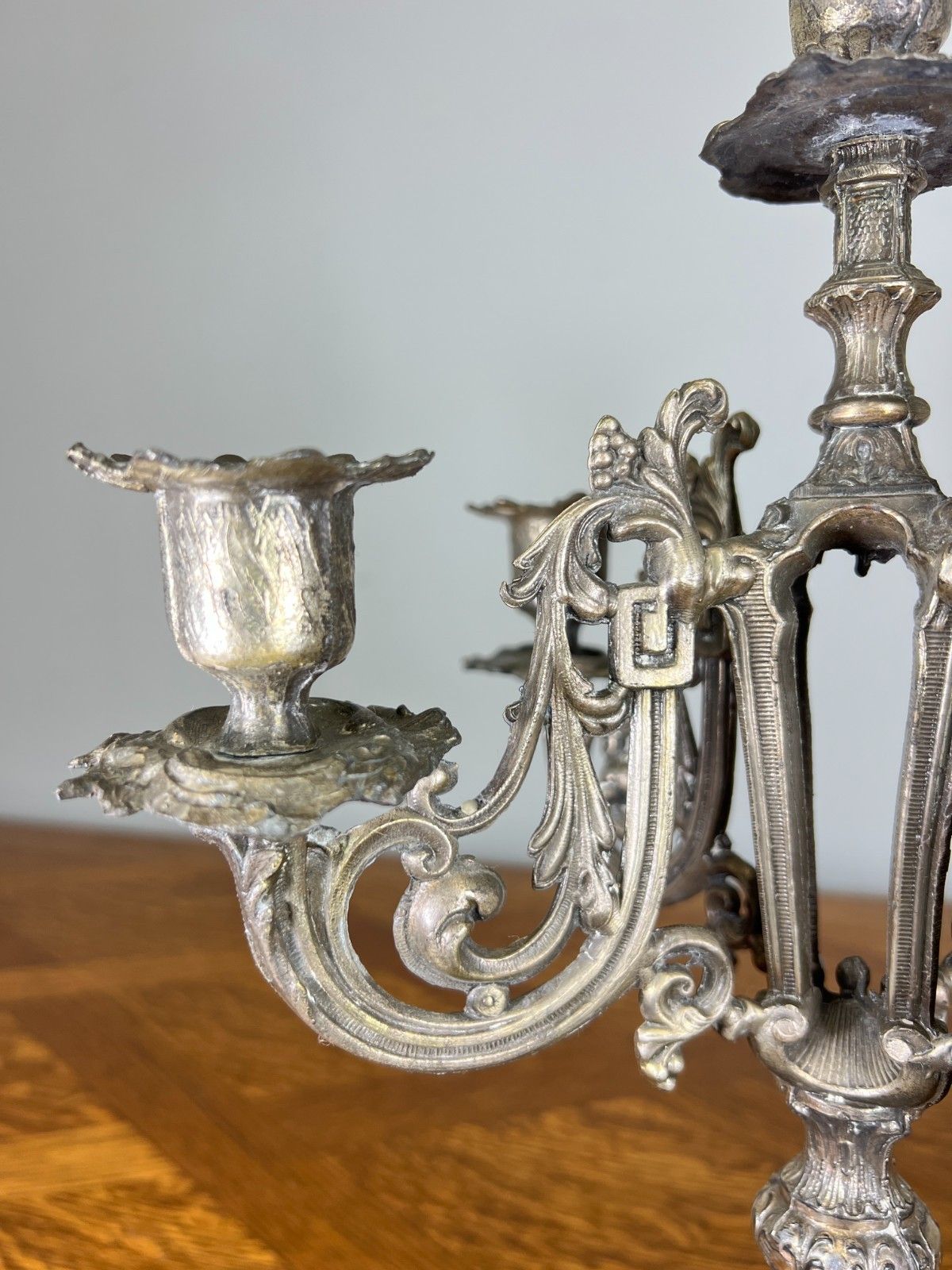 Candelabra Vintage French Style Metal Five Arm Table Centrepiece Lot 4671 photo vintage